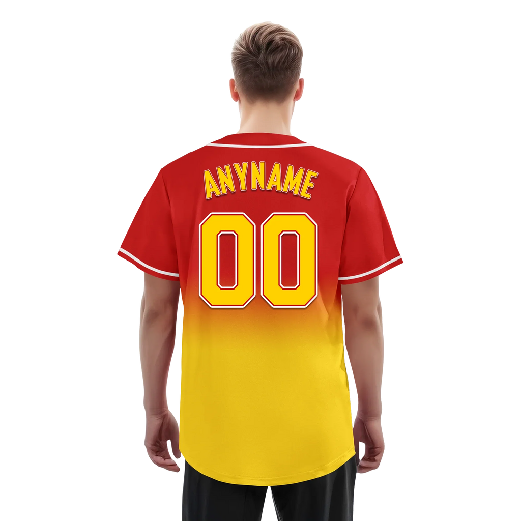 Custom Red Yellow Fade Fashion Personalized Authentic Baseball Jersey BSBJ01-D0a70d7 - Coolcustomize