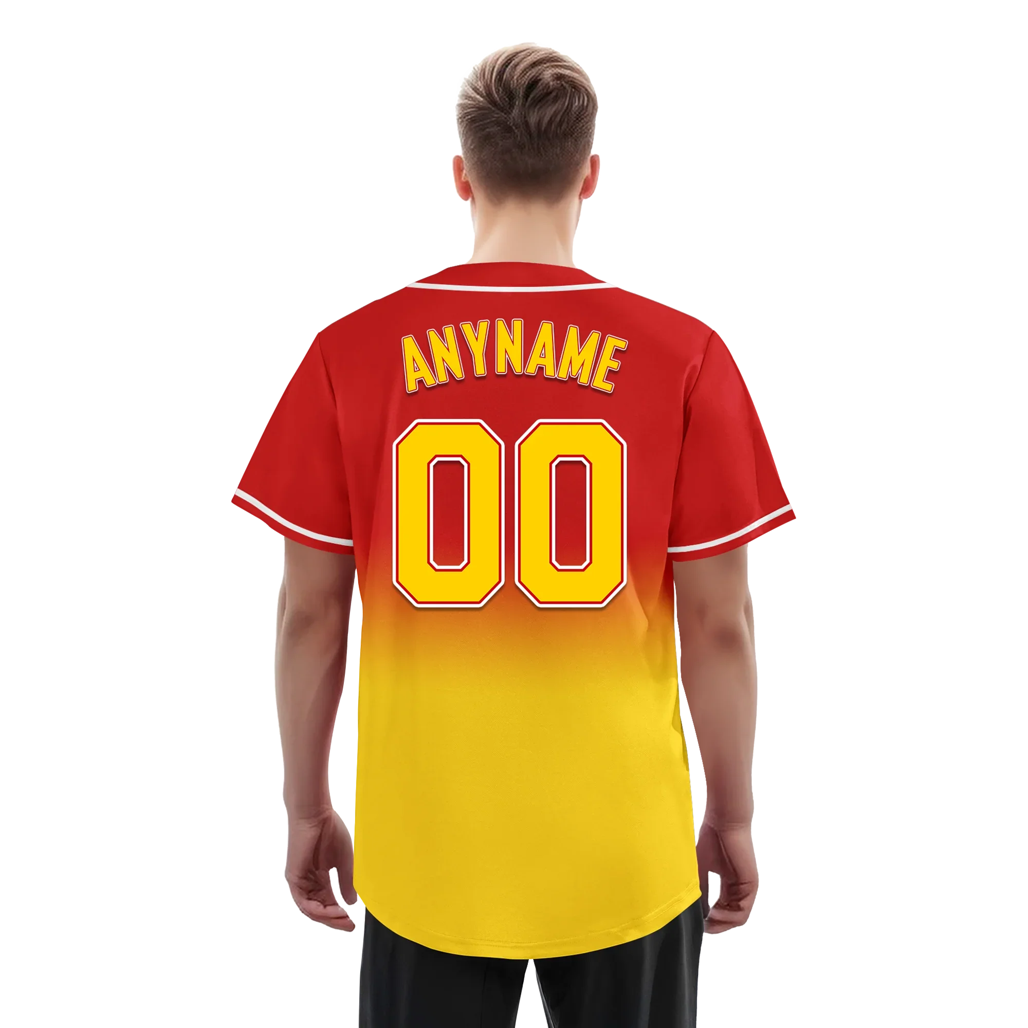 Custom Red Yellow Fade Fashion Personalized Authentic Baseball Jersey BSBJ01-D0a70d7 - Coolcustomize
