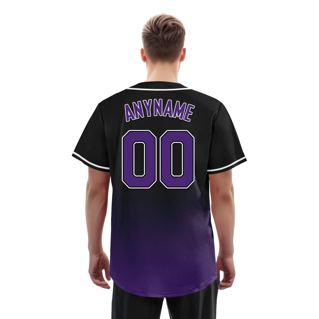 Custom Black Purple Fade Fashion Personalized Authentic Baseball Jersey BSBJ01-D0a70d0 - Coolcustomize