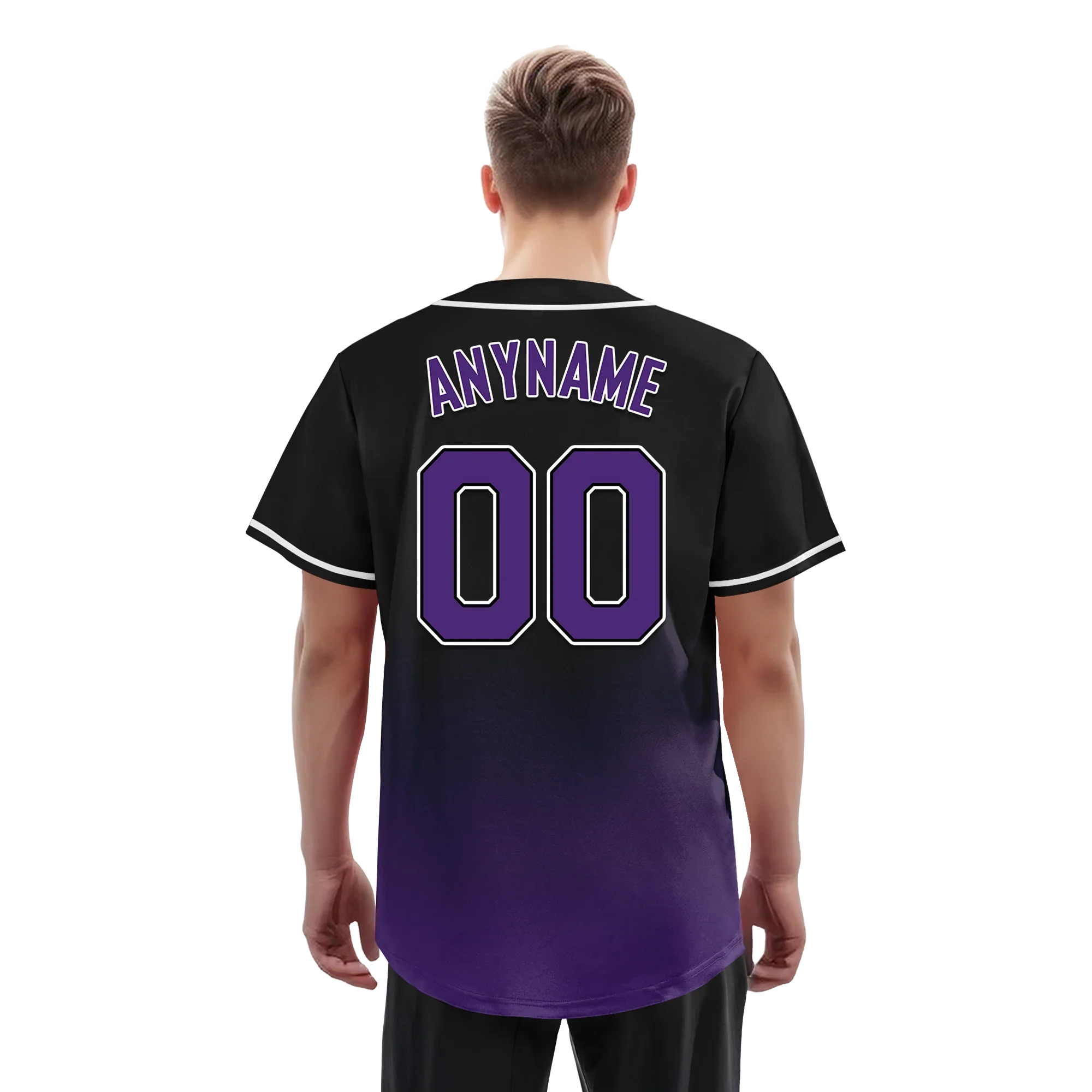 Custom Black Purple Fade Fashion Personalized Authentic Baseball Jersey BSBJ01-D0a70d0 - Coolcustomize