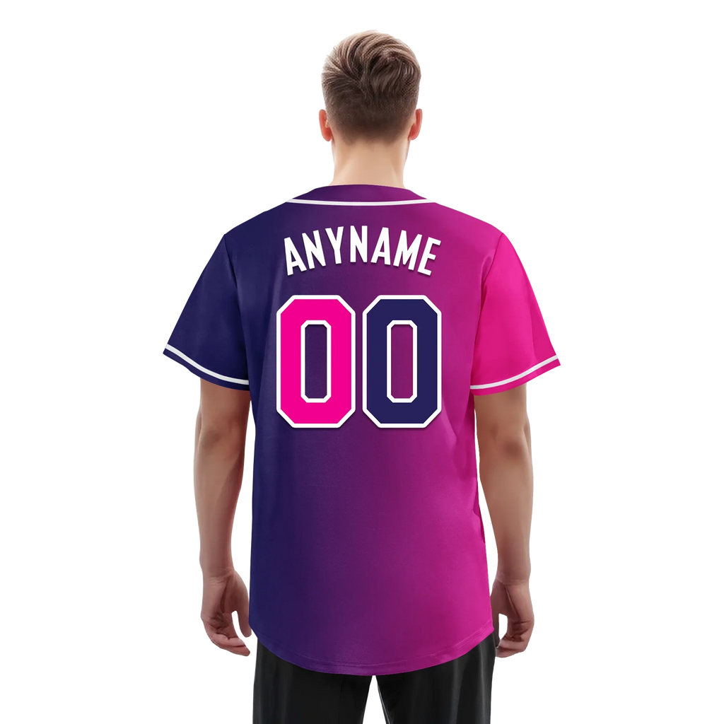 Custom Pink Blue Gradient Fashion Personalized Authentic Baseball Jersey BSBJ01-D0a7aab - Coolcustomize