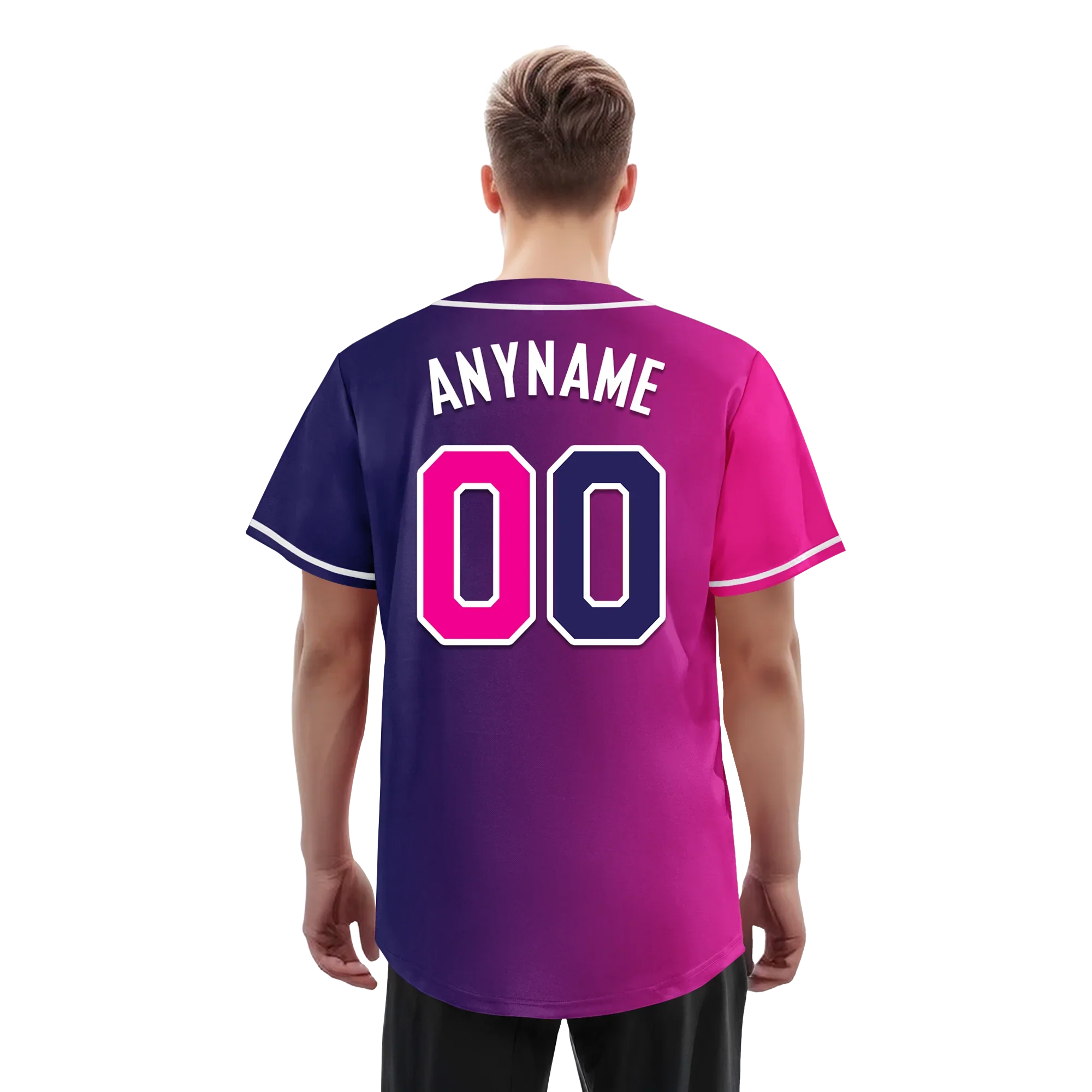 Custom Pink Blue Gradient Fashion Personalized Authentic Baseball Jersey BSBJ01-D0a7aab - Coolcustomize