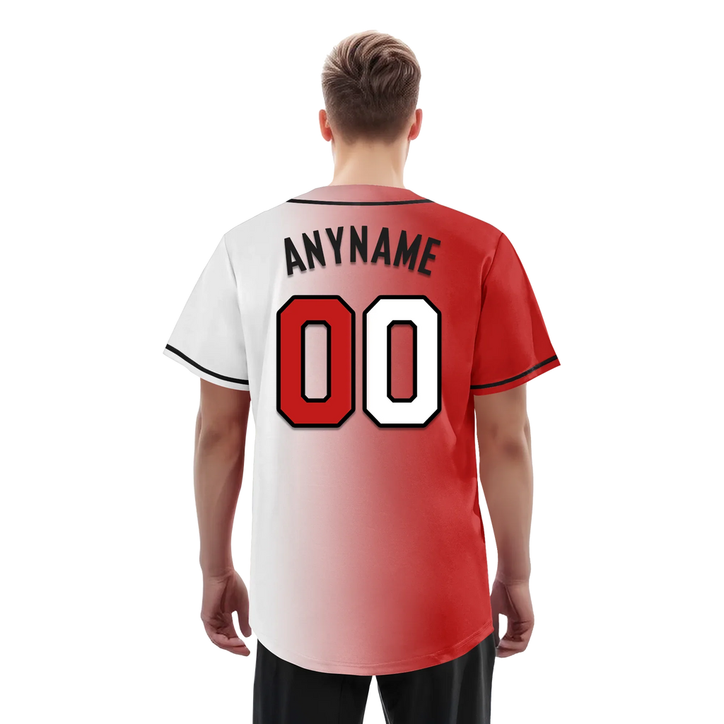 Custom Red White Gradient Fashion Personalized Authentic Baseball Jersey BSBJ01-D0a7aa9 - Coolcustomize