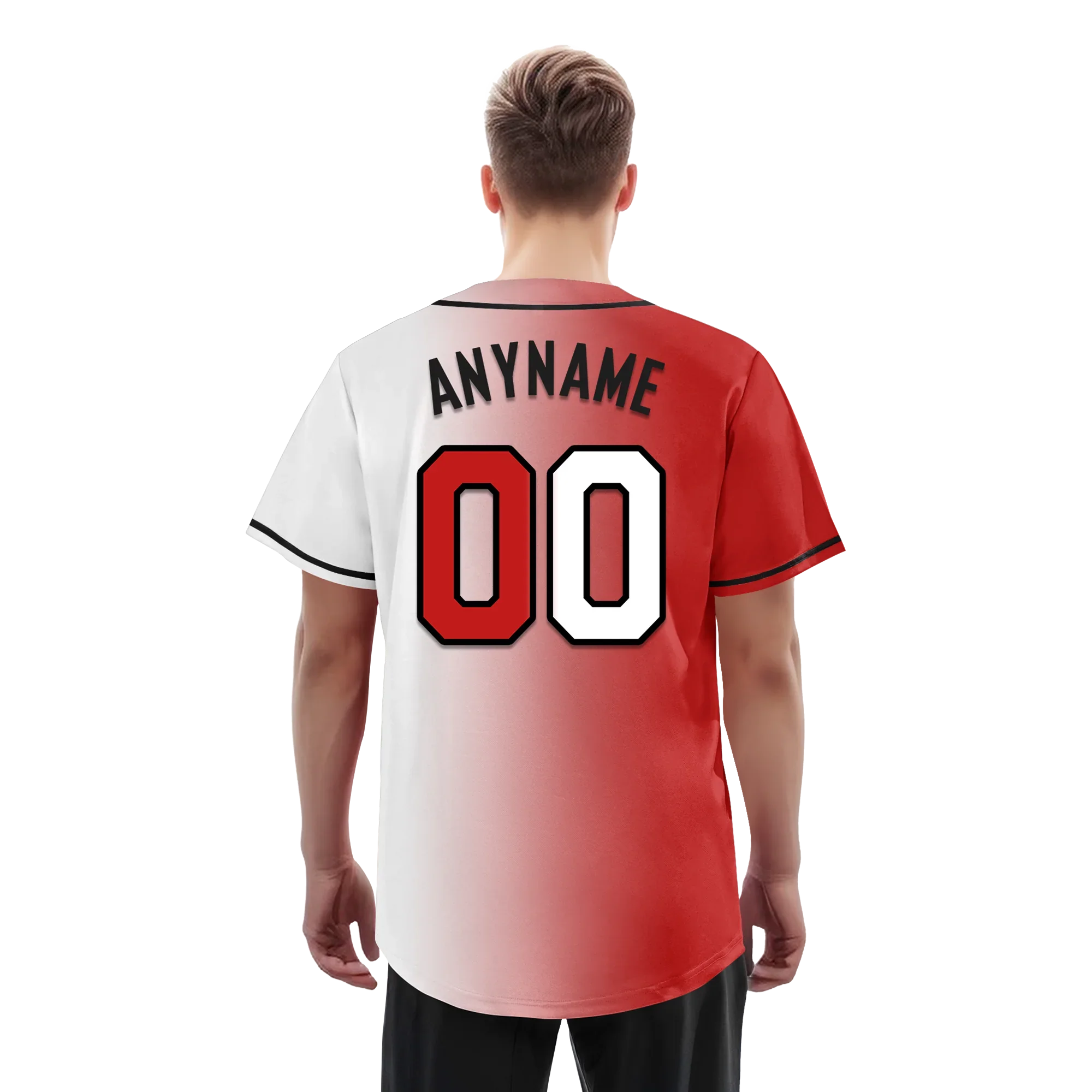 Custom Red White Gradient Fashion Personalized Authentic Baseball Jersey BSBJ01-D0a7aa9 - Coolcustomize