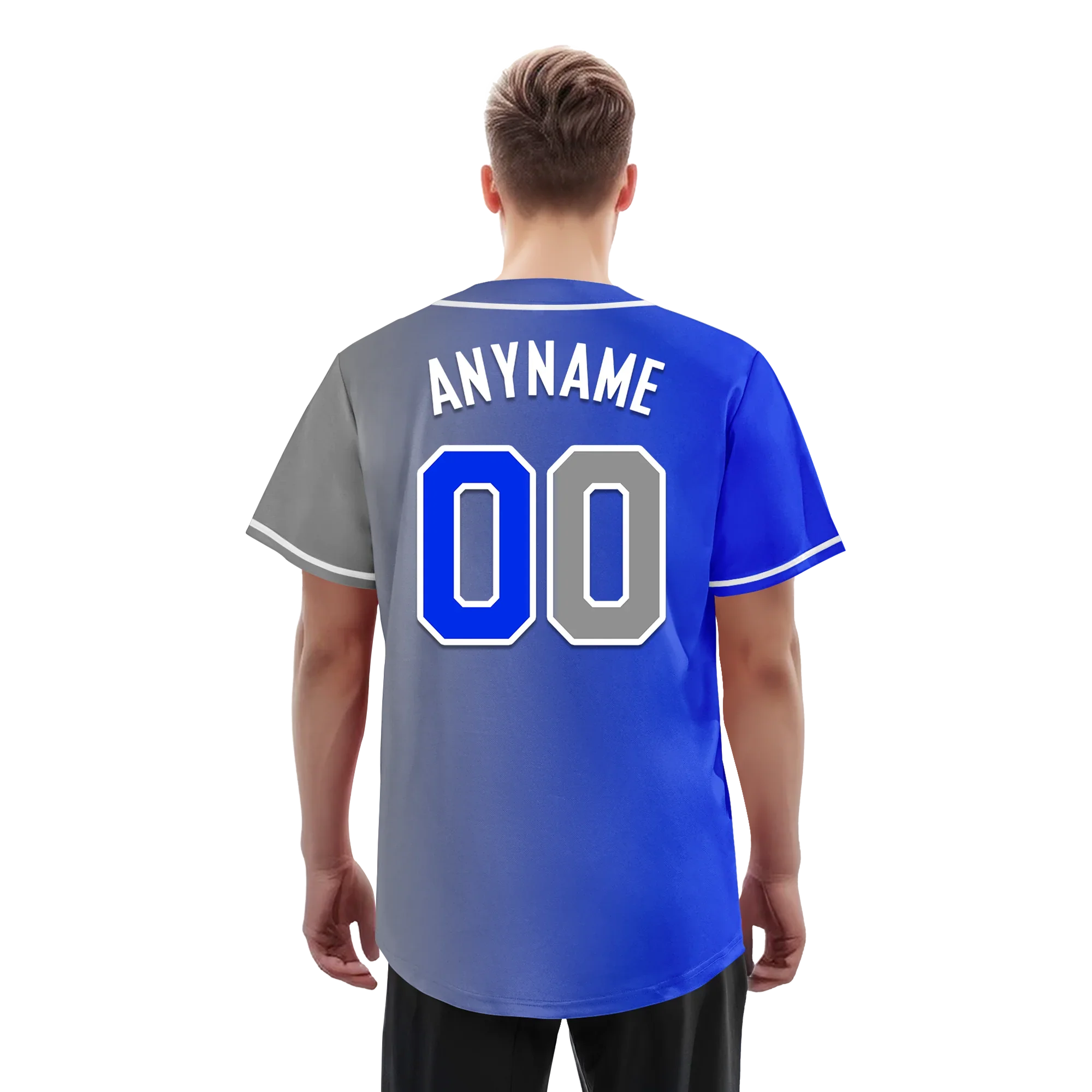 Custom Blue Grey Gradient Fashion Personalized Authentic Baseball Jersey BSBJ01-D0a709a - Coolcustomize