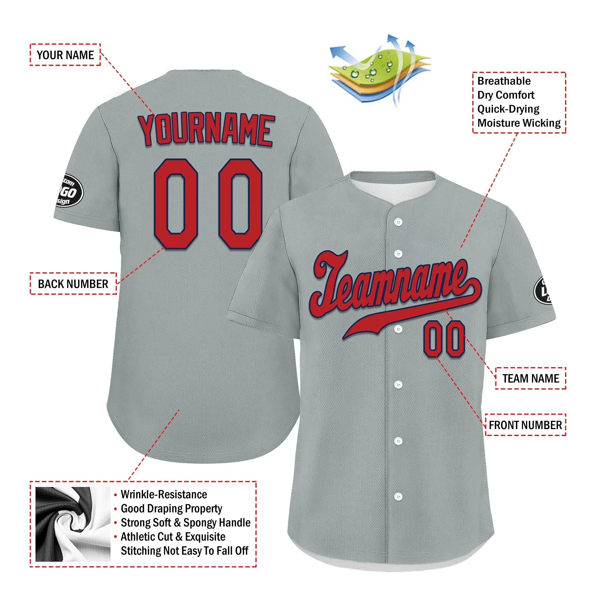 Custom Grey Red Jersey MaxSoul Shoes and Hat Combo Offer Personalized ZH-D0b0088-b - Coolcustomize