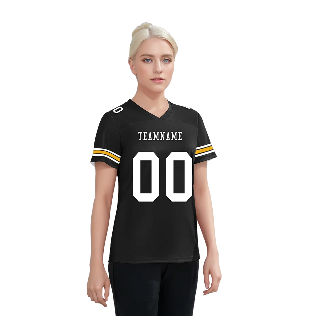 Custom Black Classic Style Personalized Authentic Football Jersey FBJ02-bd0a70a8 - Coolcustomize