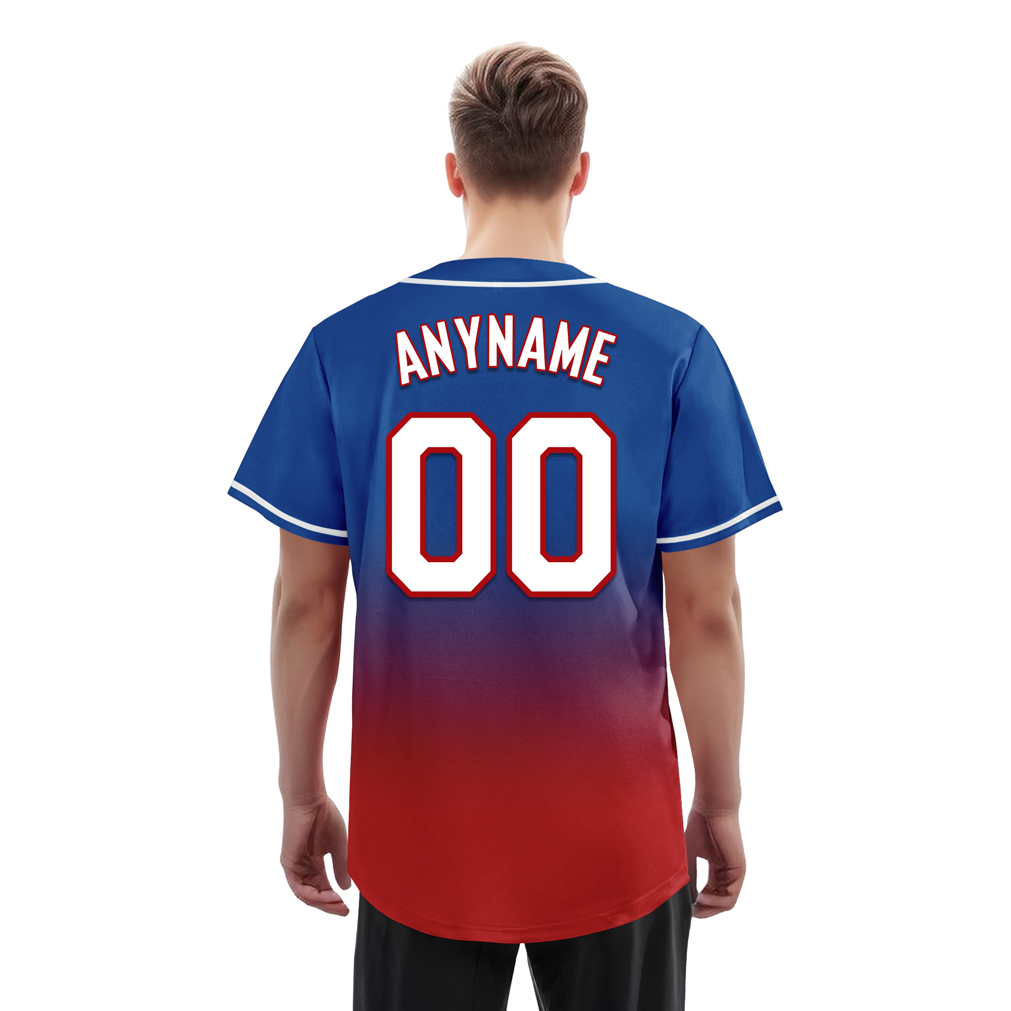 Custom Blue Red Fade Fashion Personalized Authentic Baseball Jersey BSBJ01-D0a70bd - Coolcustomize