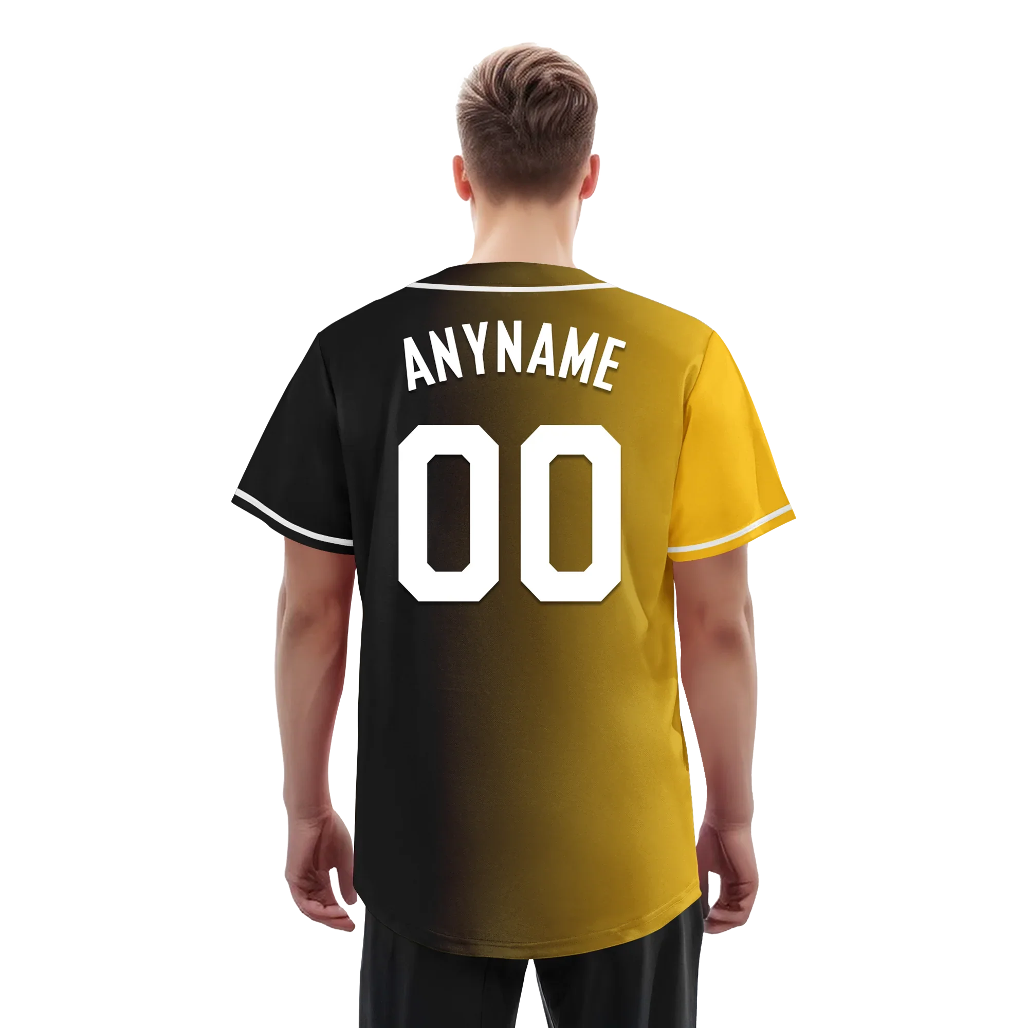 Custom Yellow Black Gradient Fashion Personalized Authentic Baseball Jersey BSBJ01-D0a7a00 - Coolcustomize