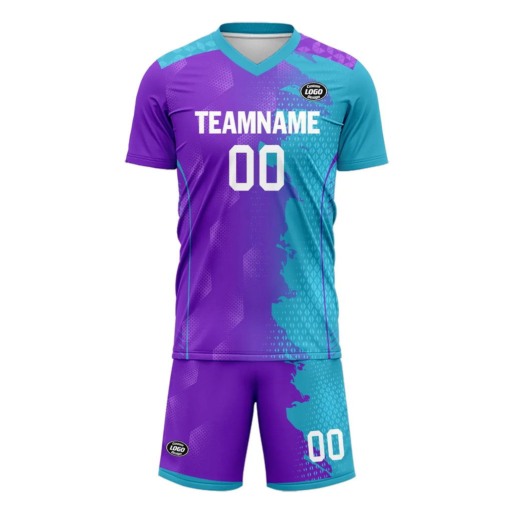 Custom Blue Purple Soccer Sets Jersey Personalized SCJ101-D020210-8 - Coolcustomize
