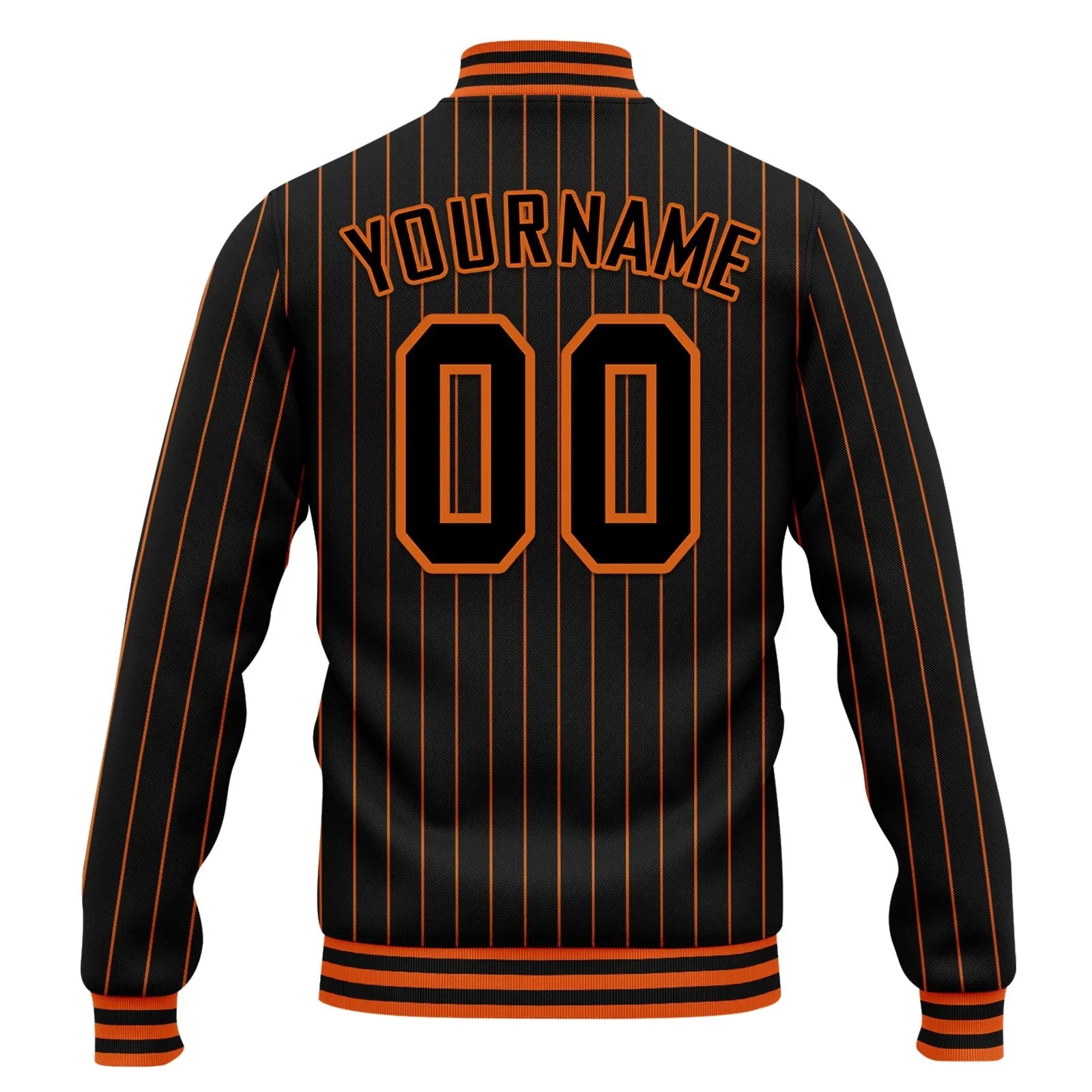 Custom Black Orange Stripe Fashion Jacket Bomber Full-Snap Varsity Letterman Personalized Jacket FZ005-D020219-3 - Coolcustomize
