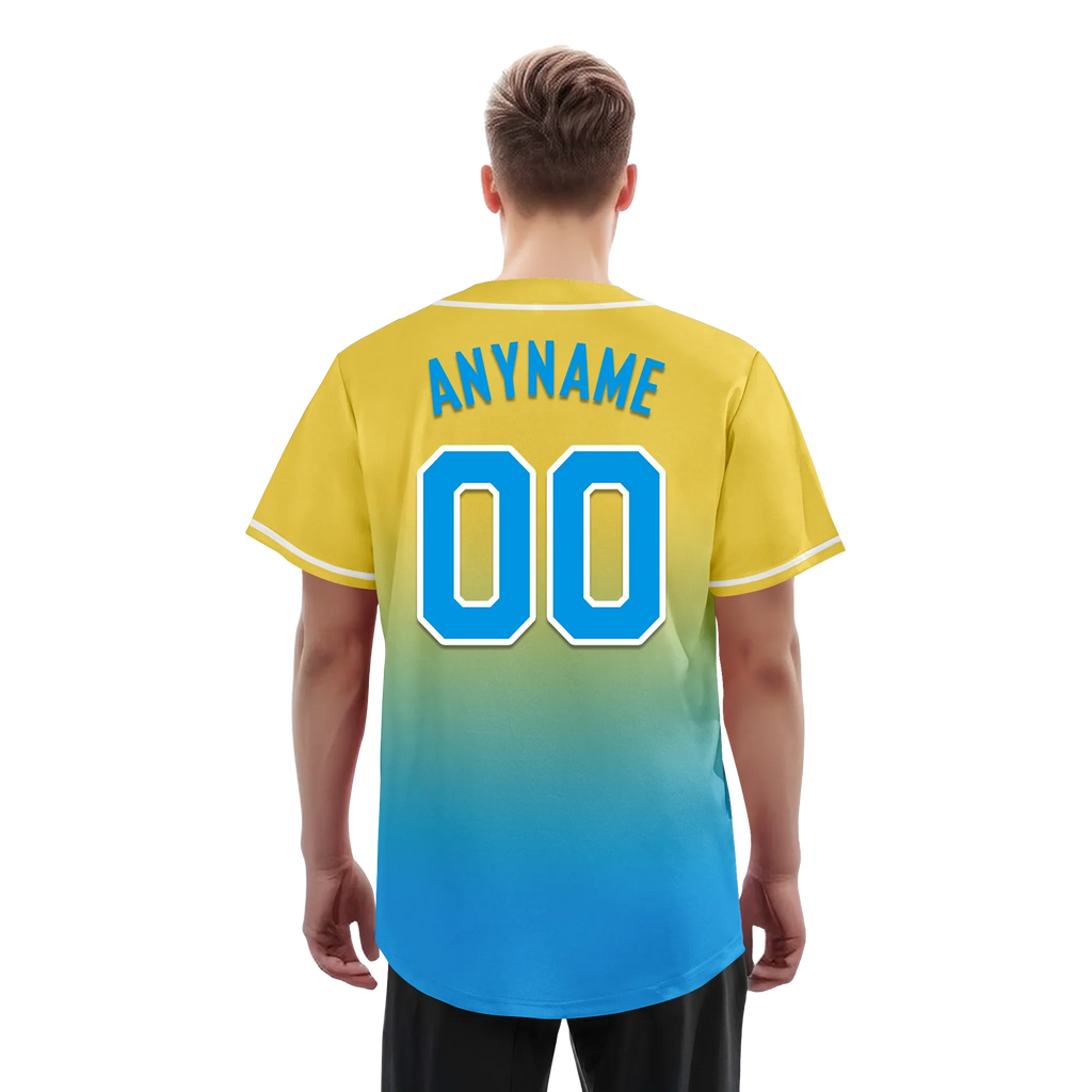 Custom Yellow Blue Fade Fashion Personalized Authentic Baseball Jersey BSBJ01-D0a70fc - Coolcustomize