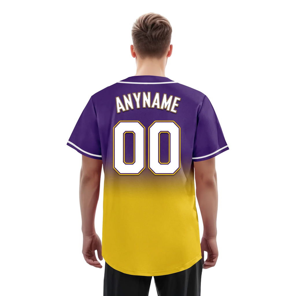 Custom Purple Yellow Fade Fashion Personalized Authentic Baseball Jersey BSBJ01-D0a70cb - Coolcustomize