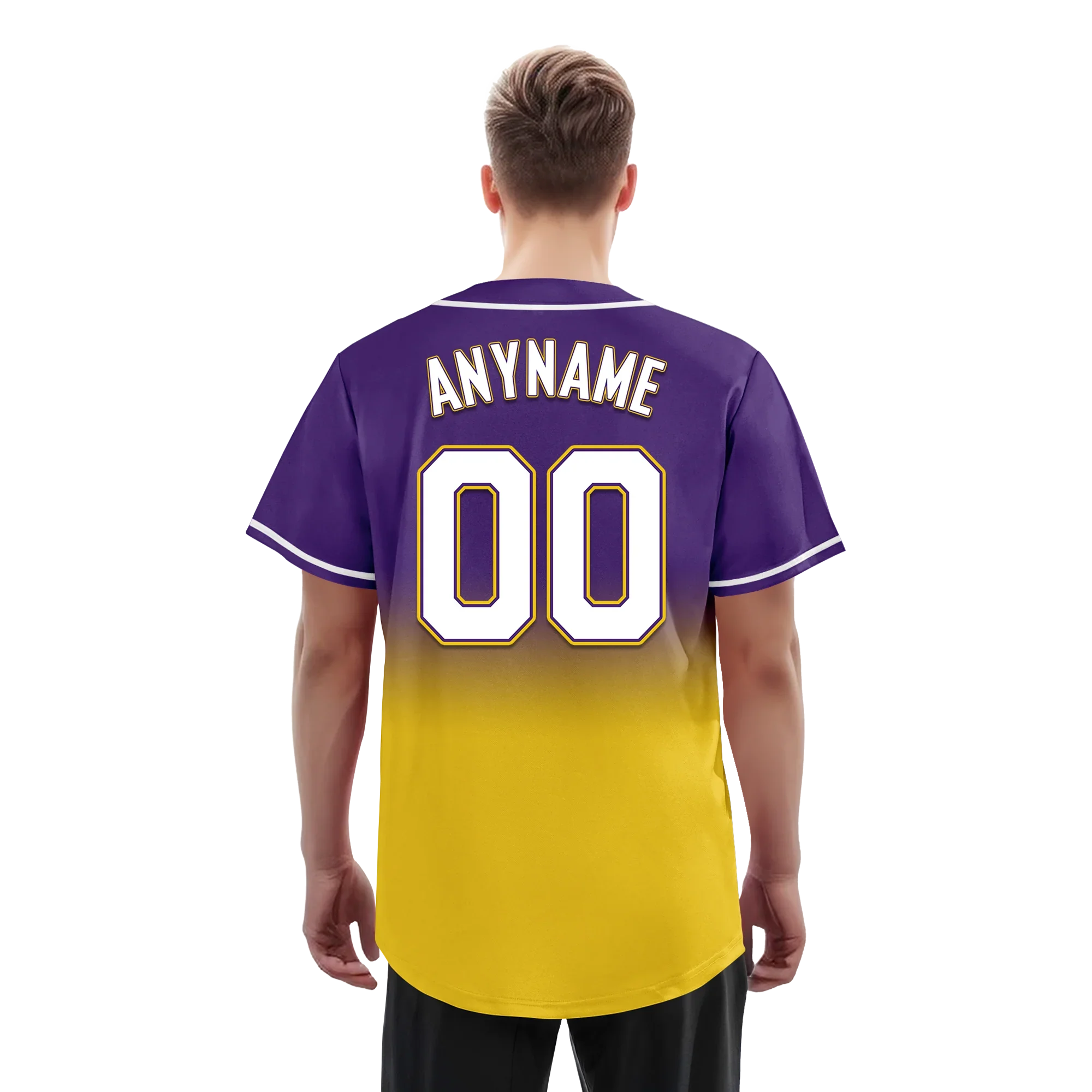 Custom Purple Yellow Fade Fashion Personalized Authentic Baseball Jersey BSBJ01-D0a70cb - Coolcustomize