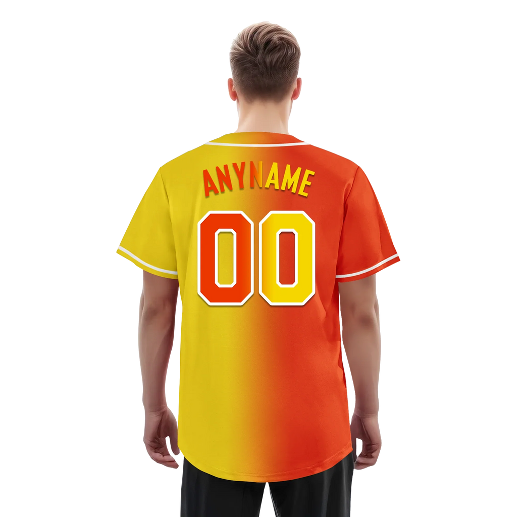 Custom Orange Yellow Gradient Fashion Personalized Authentic Baseball Jersey BSBJ01-D0a707e - Coolcustomize