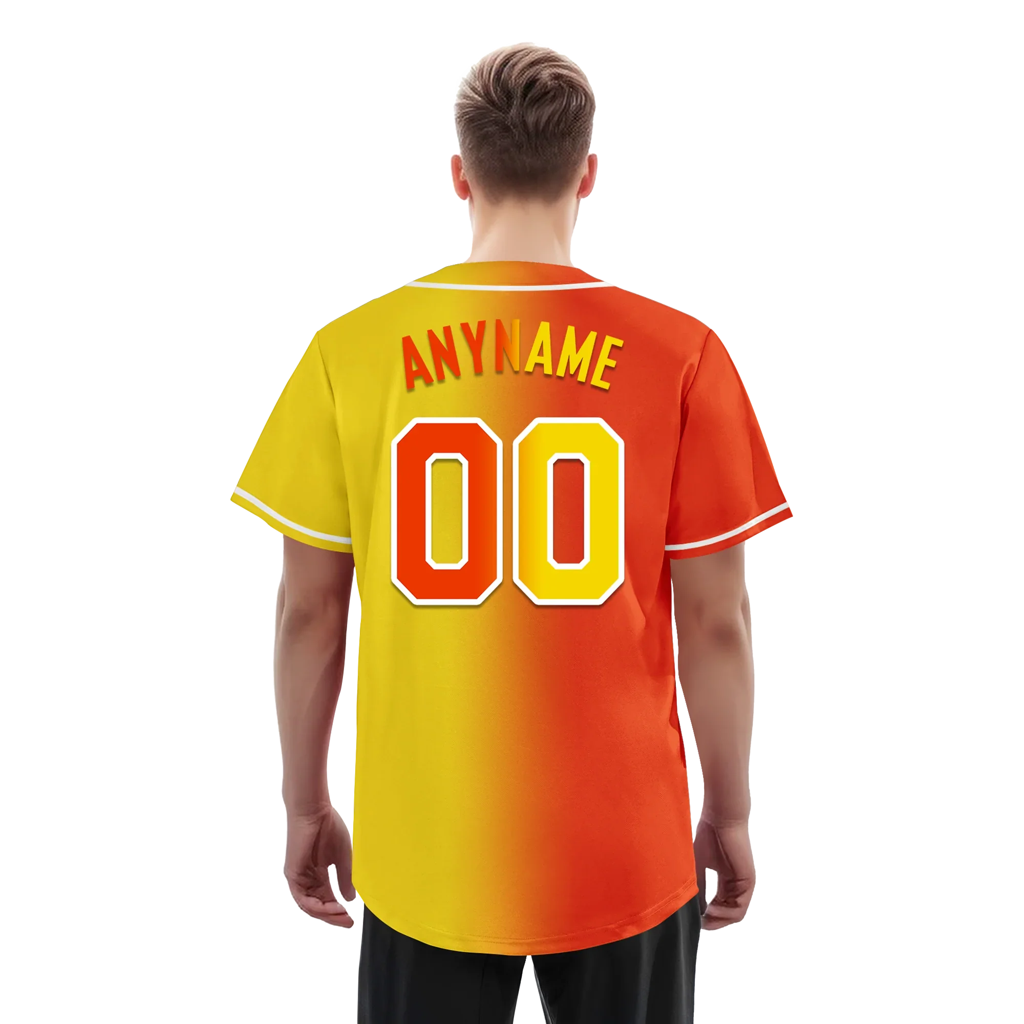 Custom Orange Yellow Gradient Fashion Personalized Authentic Baseball Jersey BSBJ01-D0a707e - Coolcustomize