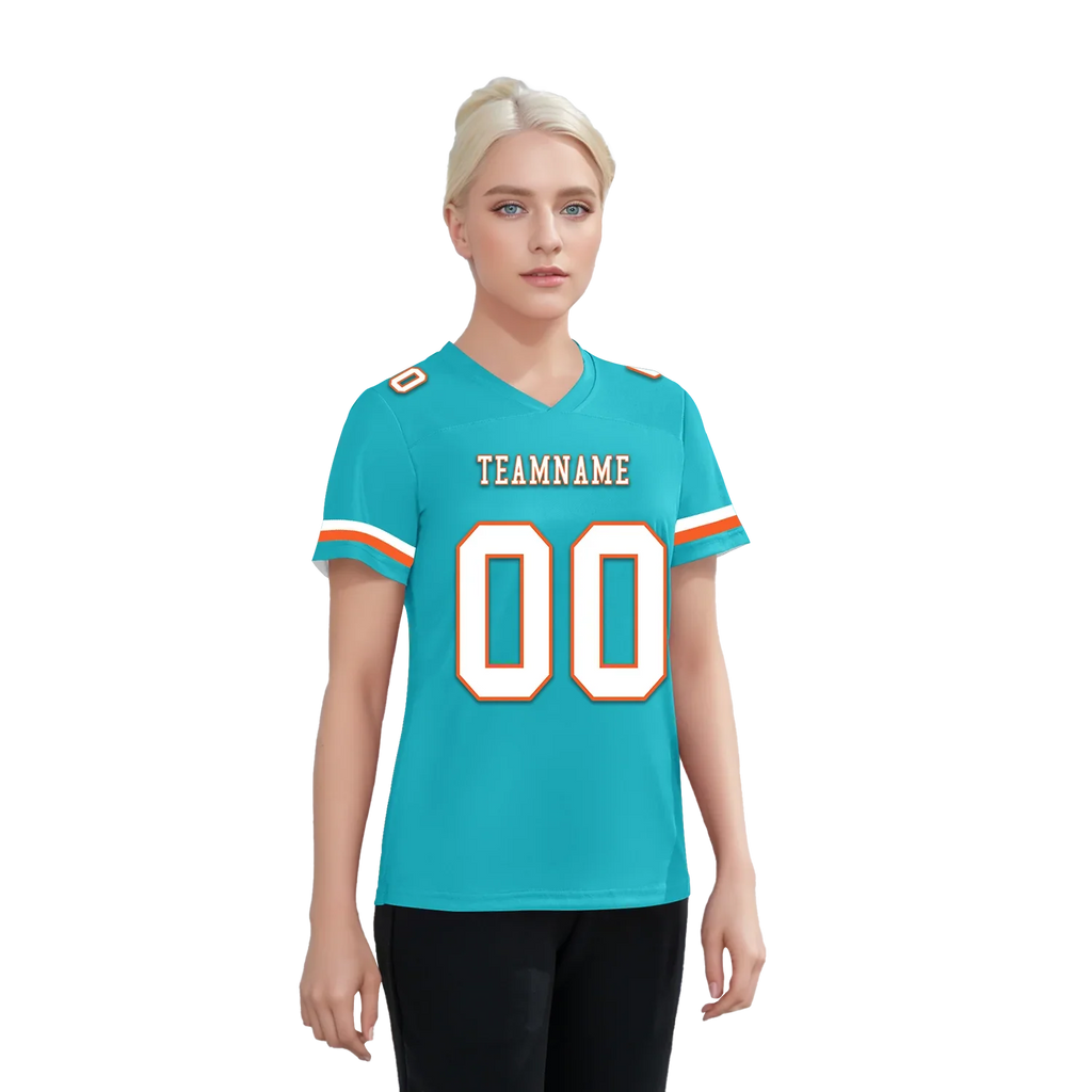 Custom Cyan Classic Style Personalized Authentic Football Jersey FBJ02-bd0a70ba - Coolcustomize