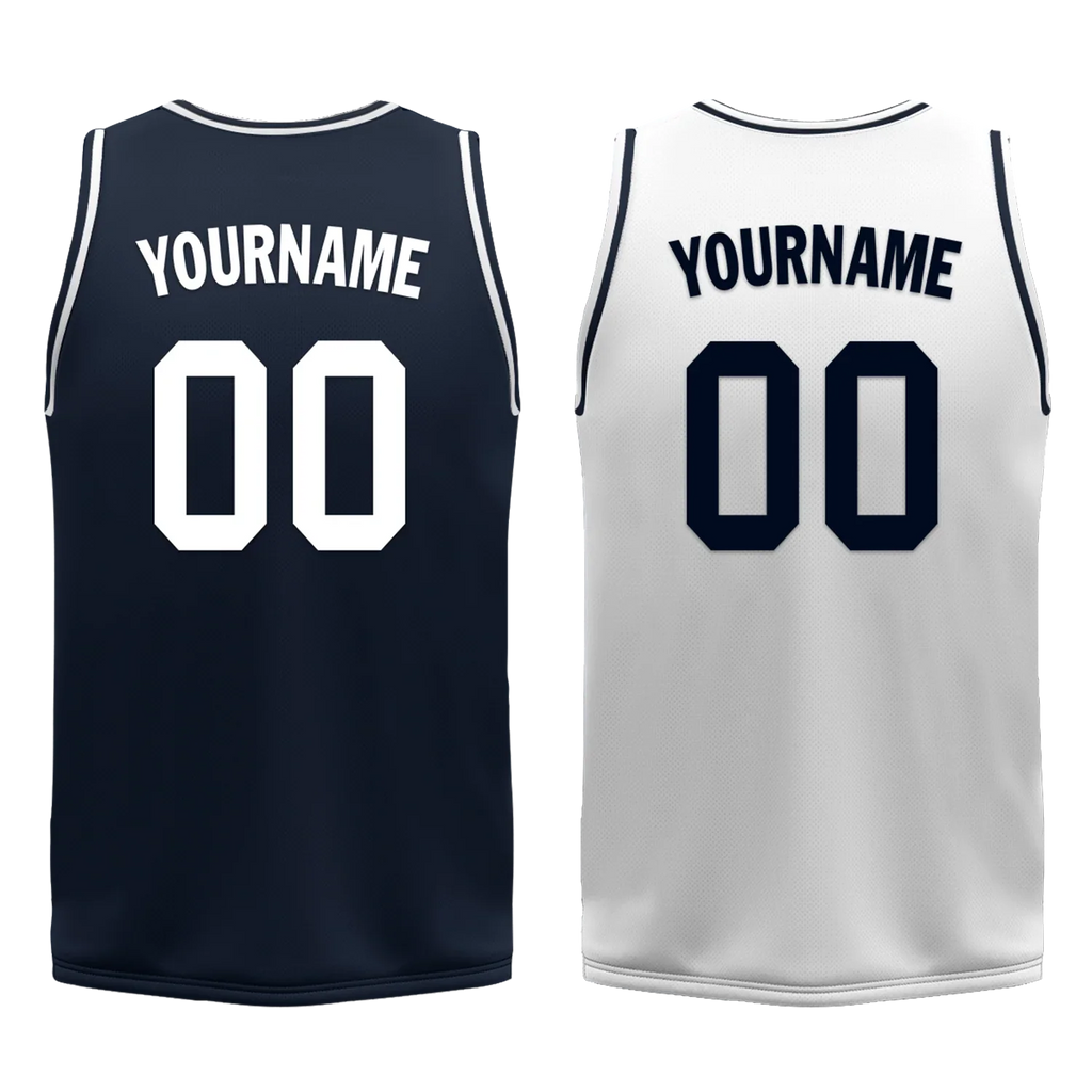 Custom Blue White Classic Style Reversible Basketball Uniform Personalized Ordinary BBJR-D017056 - Coolcustomize