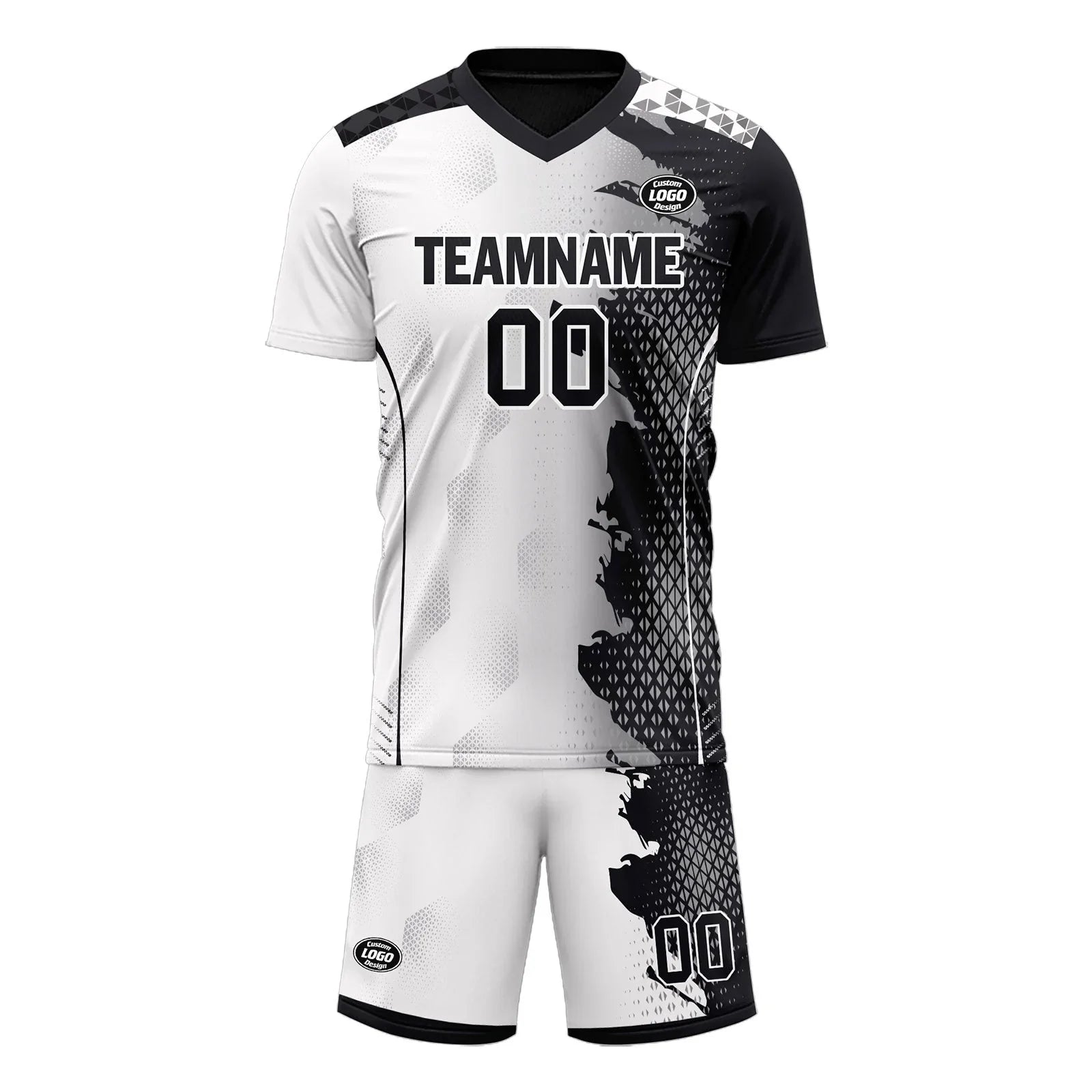 Custom Black White Soccer Sets Jersey Personalized SCJ101-D020210-2 - Coolcustomize