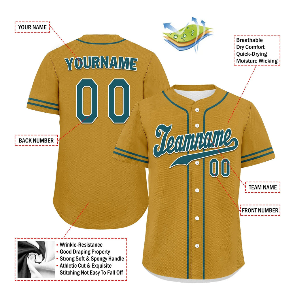 Custom Yellow Classic Style Green Personalized Authentic Baseball Jersey UN002-bd0b00d8-b - Coolcustomize