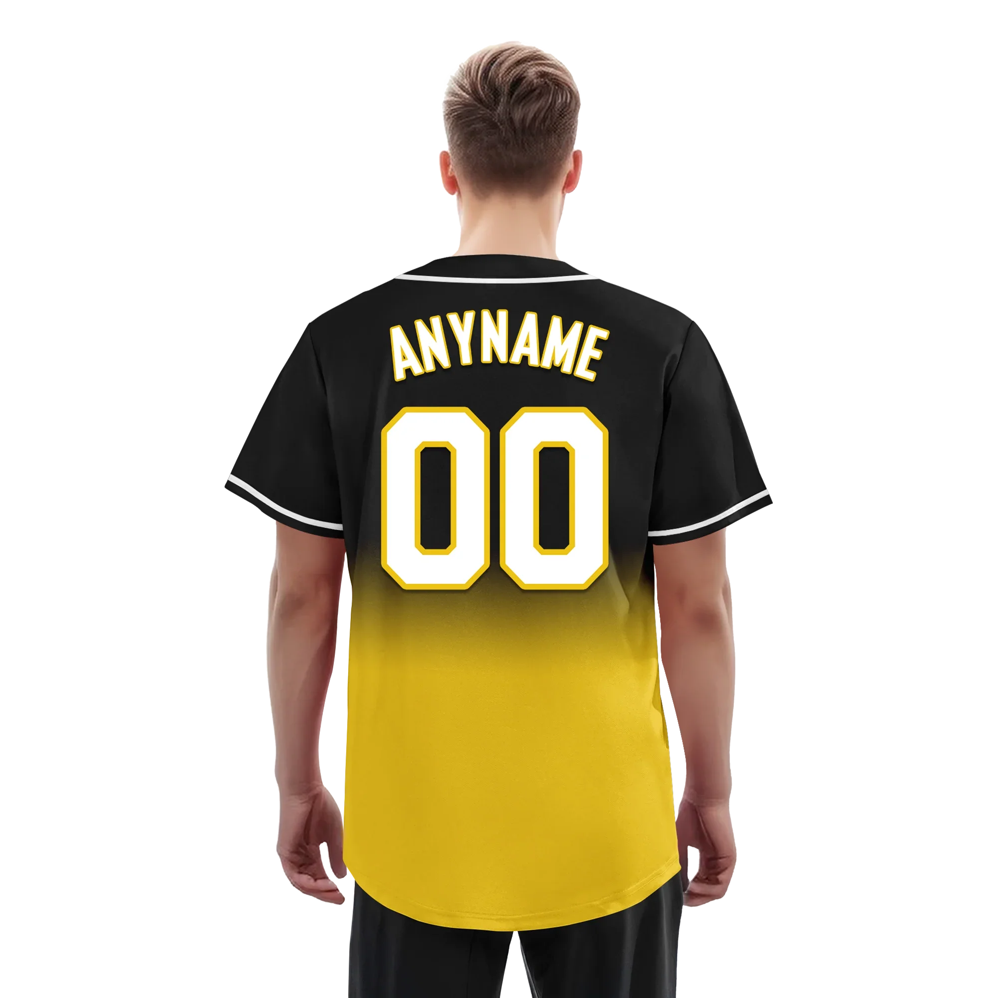 Custom Black Yellow Fade Fashion Personalized Authentic Baseball Jersey BSBJ01-D0a70cc - Coolcustomize