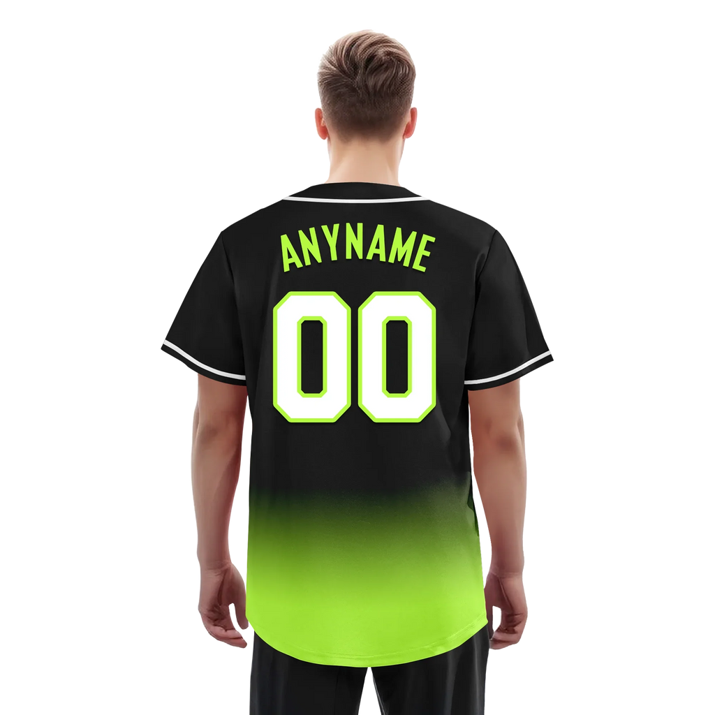 Custom Black Green Fade Fashion Personalized Authentic Baseball Jersey BSBJ01-D0a70e7 - Coolcustomize