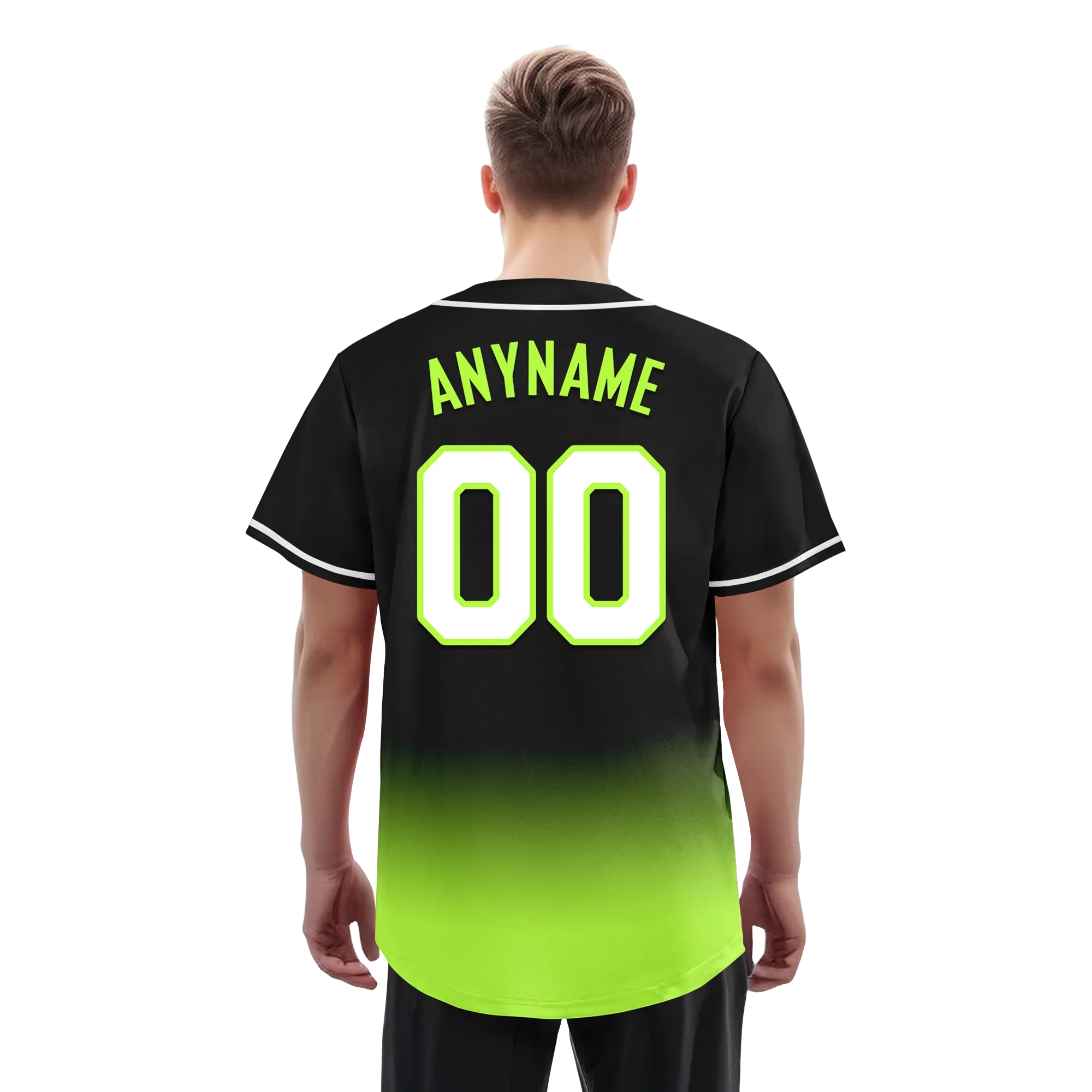Custom Black Green Fade Fashion Personalized Authentic Baseball Jersey BSBJ01-D0a70e7 - Coolcustomize