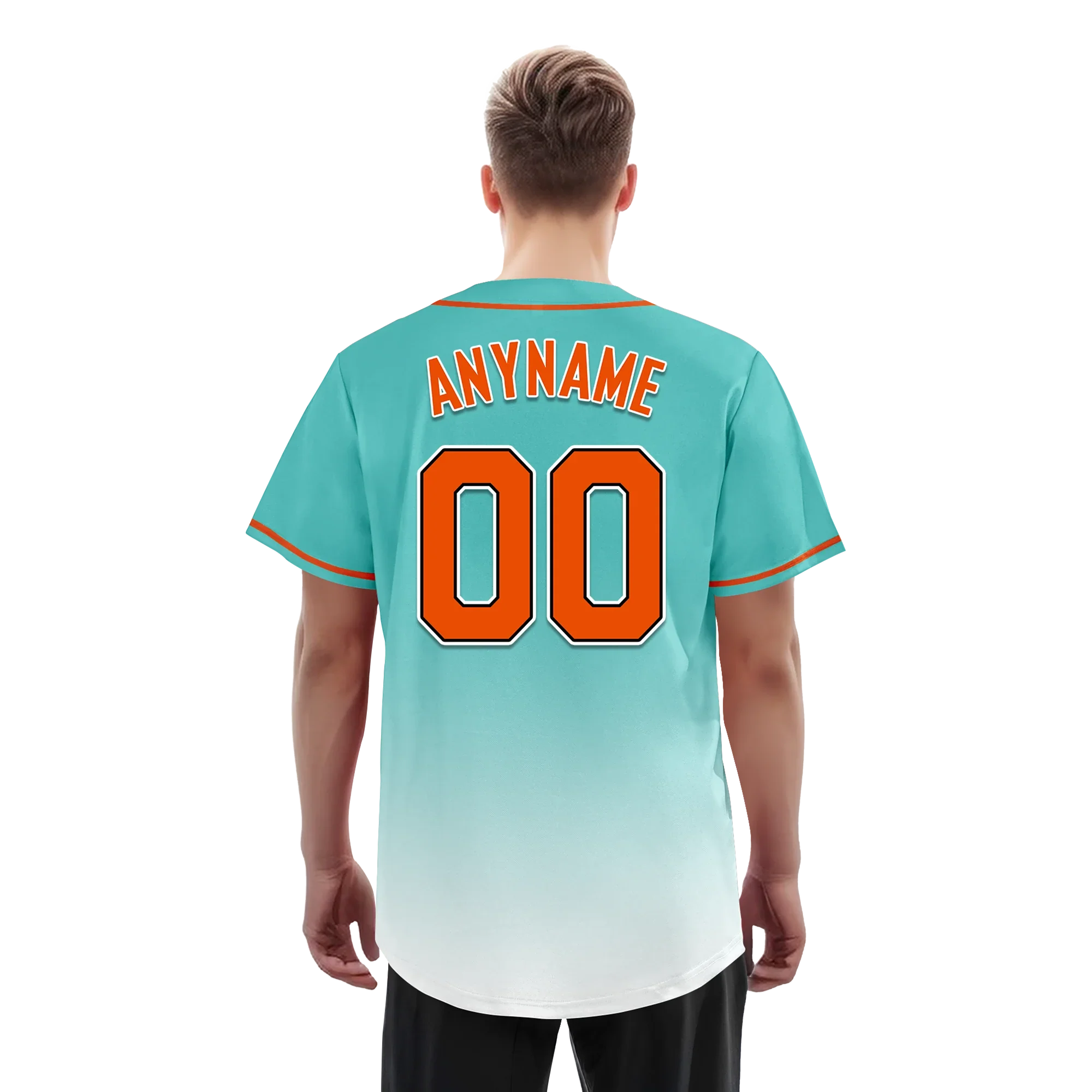 Custom Cyan White Fade Fashion Personalized Authentic Baseball Jersey BSBJ01-D0a70e8 - Coolcustomize