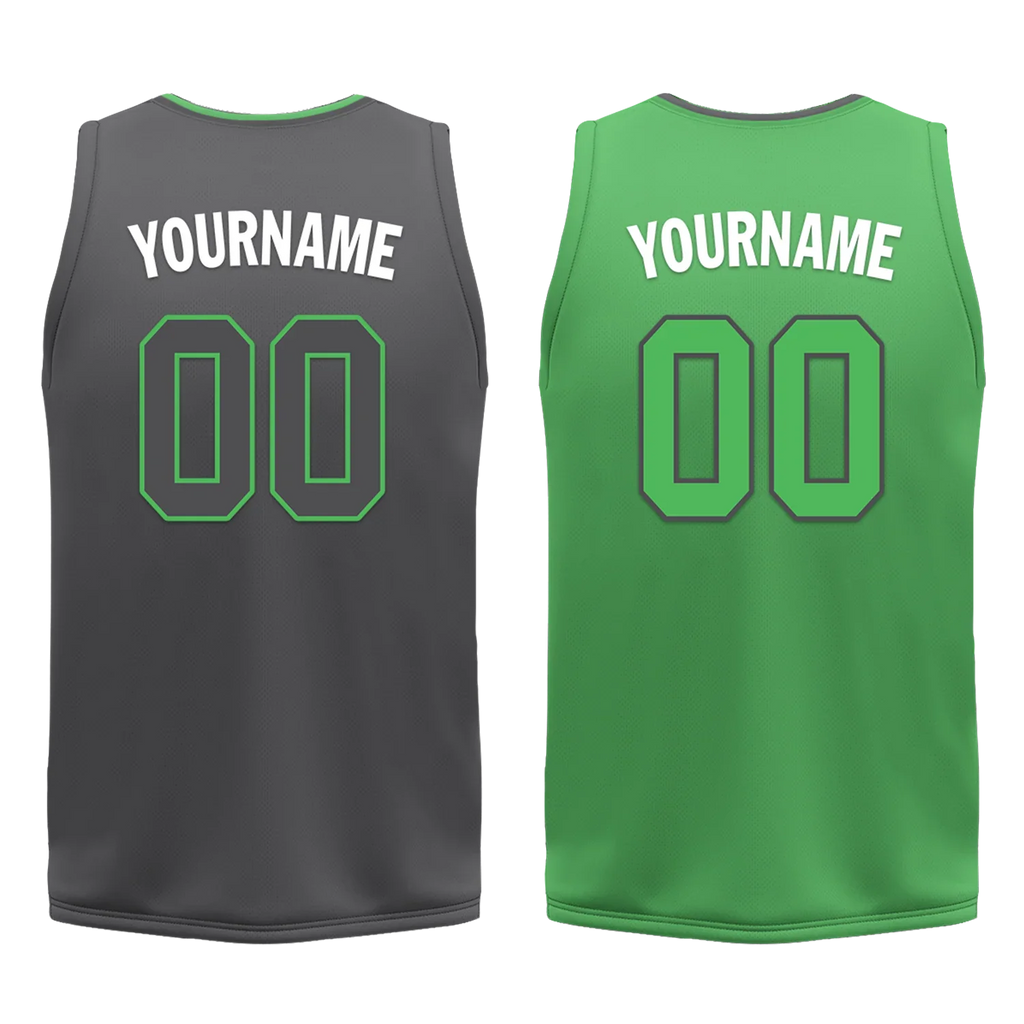 Custom Gray Green Classic Style Reversible Basketball Uniform Personalized Ordinary BBJR-D017046 - Coolcustomize