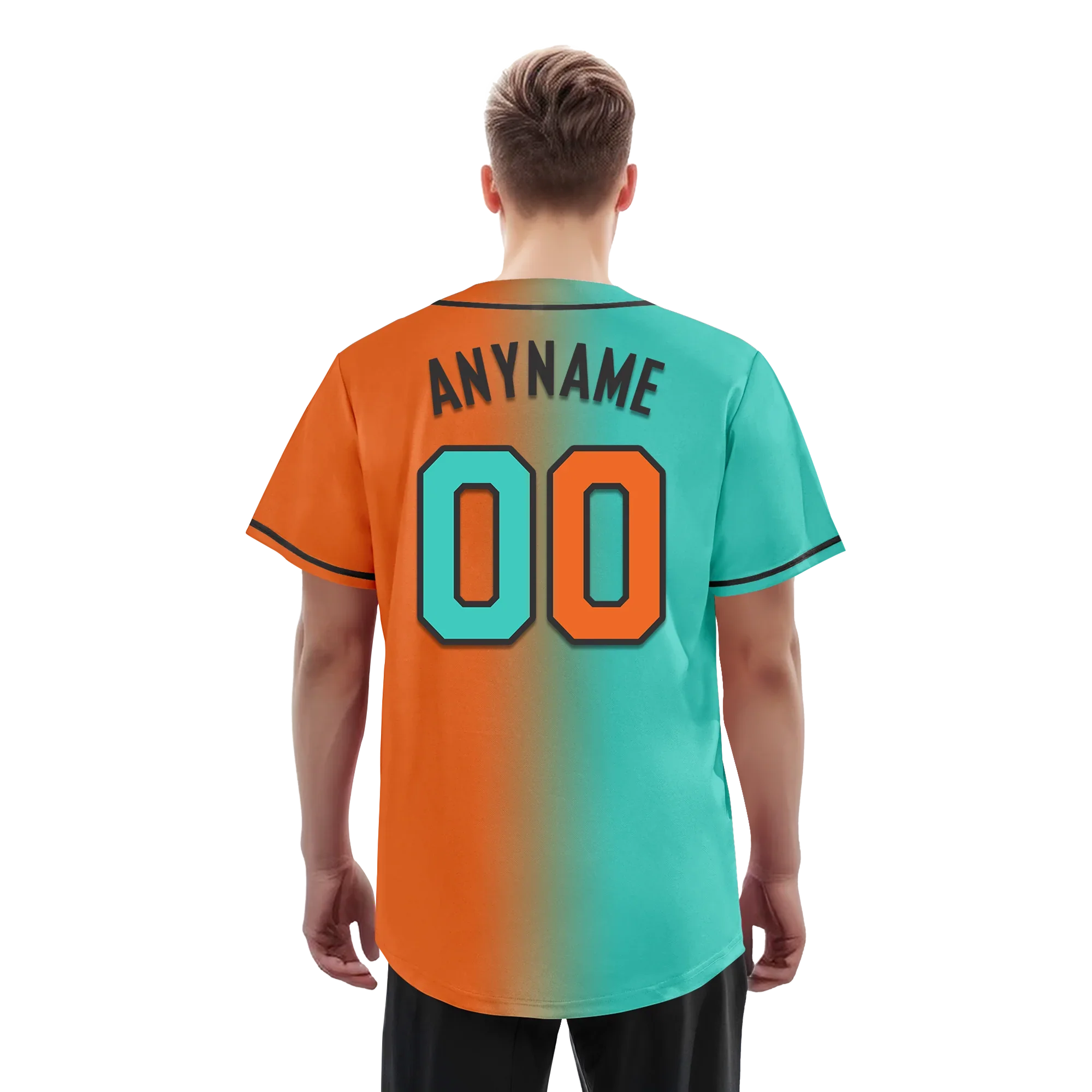 Custom Cyan Orange Gradient Fashion Personalized Authentic Baseball Jersey BSBJ01-D0a7087 - Coolcustomize