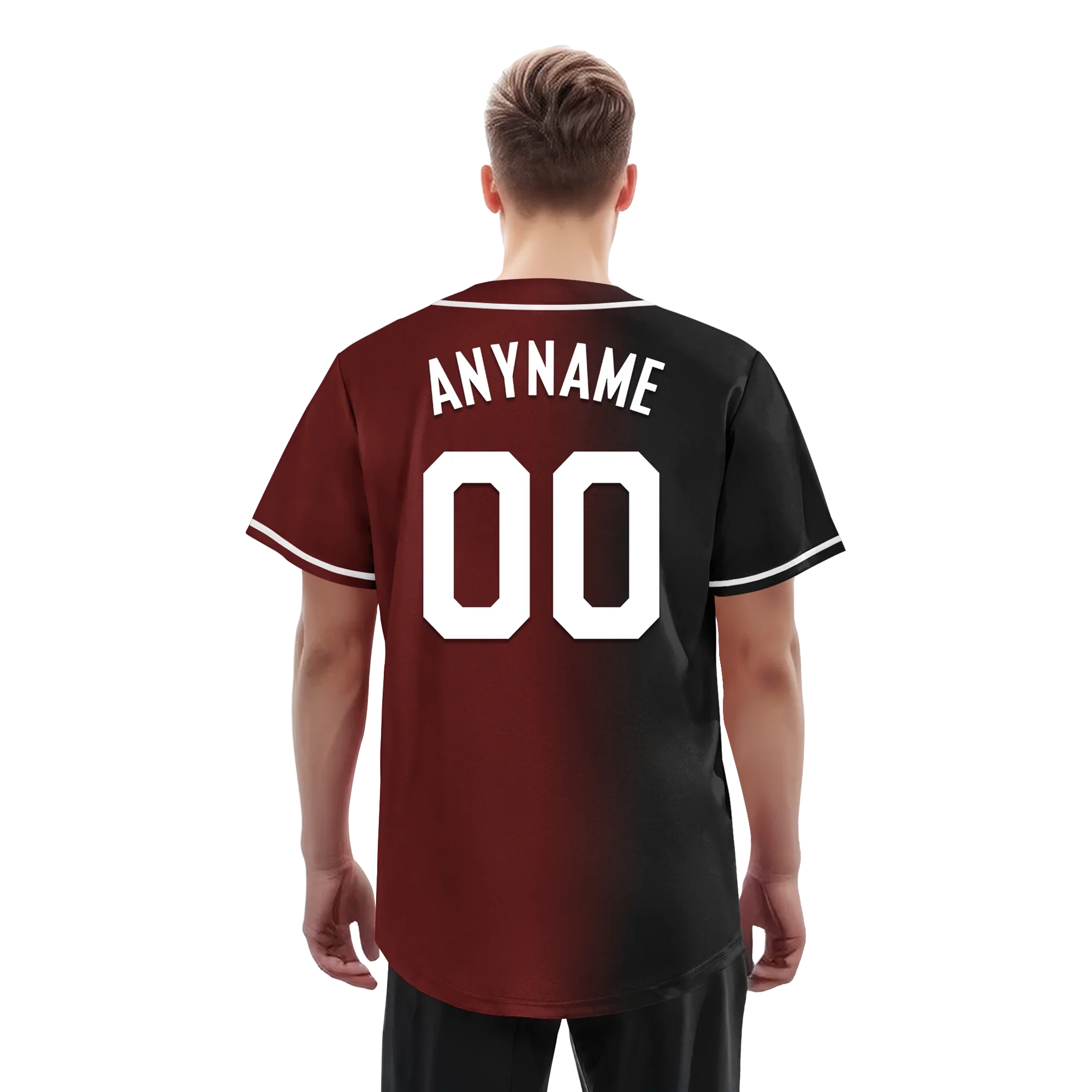 Custom Black Red Gradient Fashion Personalized Authentic Baseball Jersey BSBJ01-D0a7aae - Coolcustomize