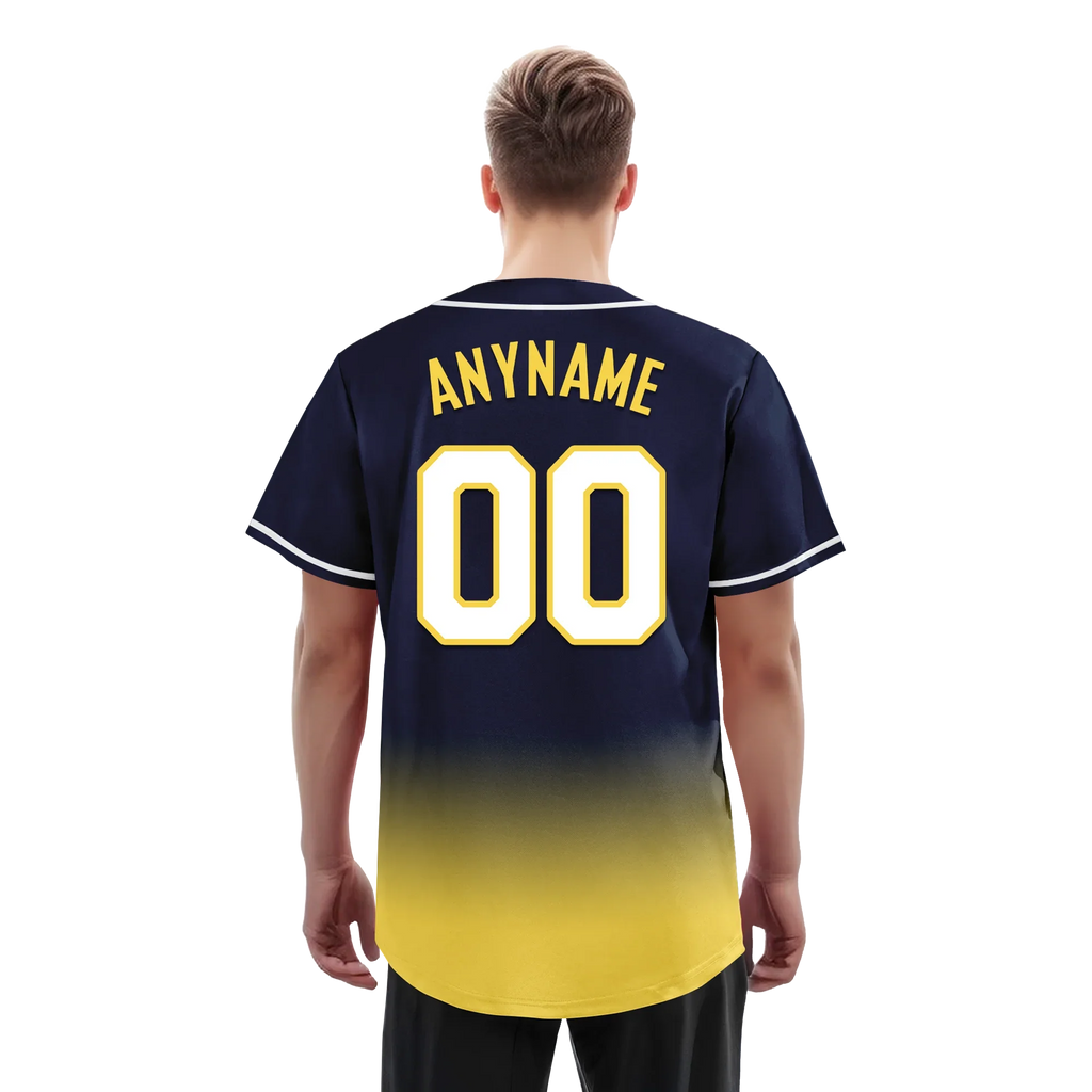Custom Blue Yellow Fade Fashion Personalized Authentic Baseball Jersey BSBJ01-D0a70e9 - Coolcustomize