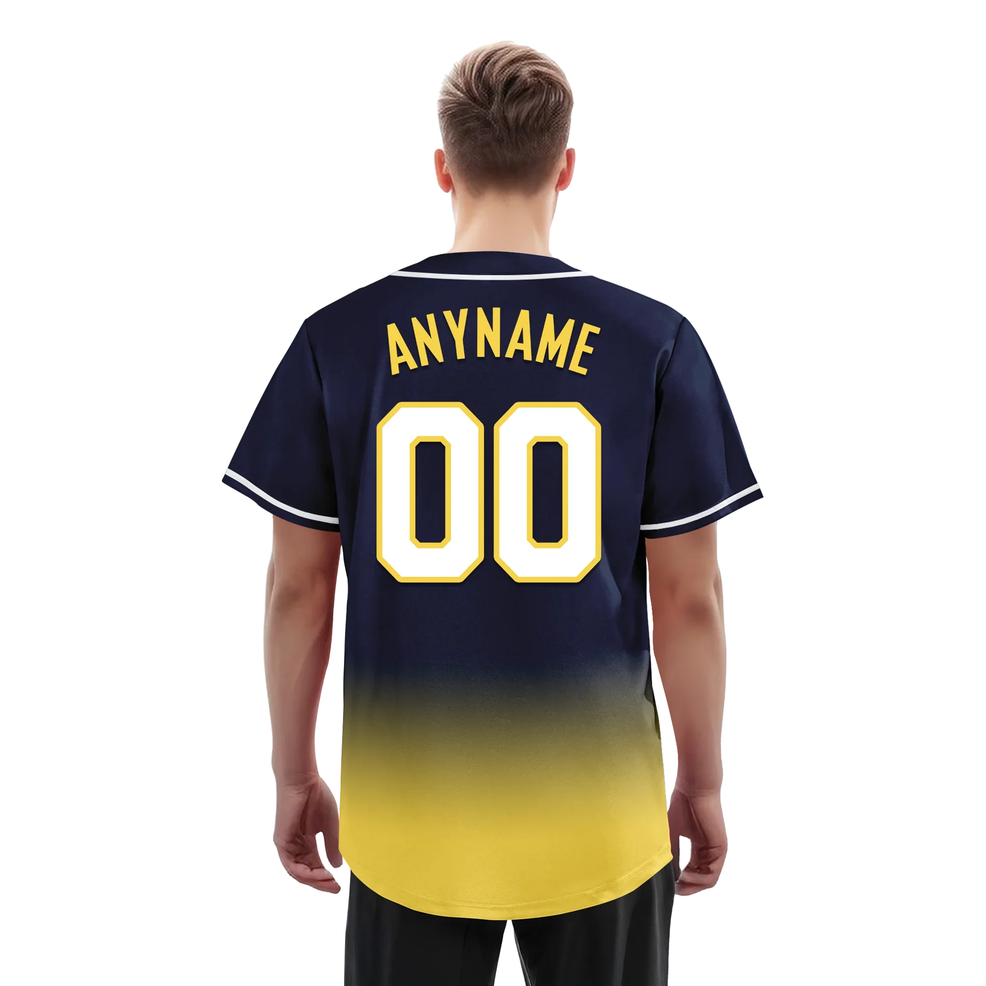 Custom Blue Yellow Fade Fashion Personalized Authentic Baseball Jersey BSBJ01-D0a70e9 - Coolcustomize