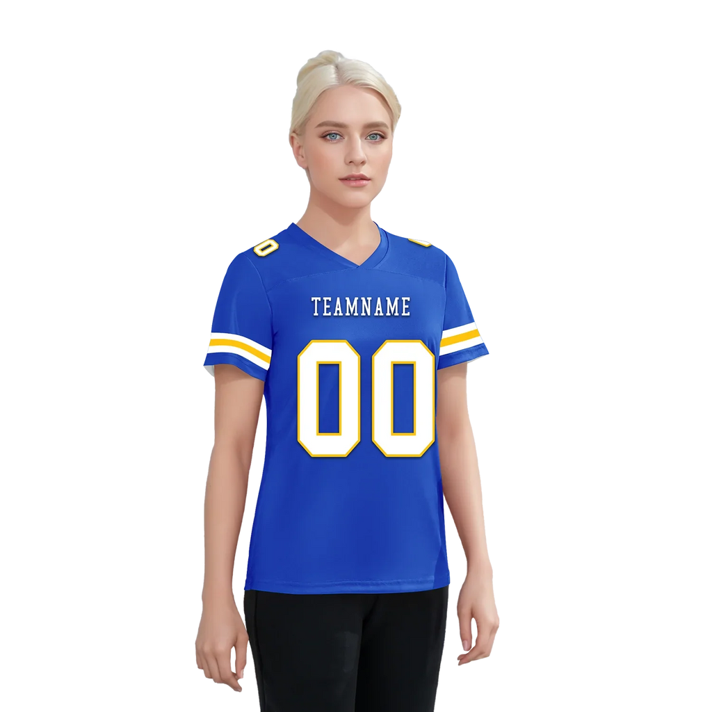 Custom Blue Classic Style Personalized Authentic Football Jersey FBJ02-bd0a70bb - Coolcustomize