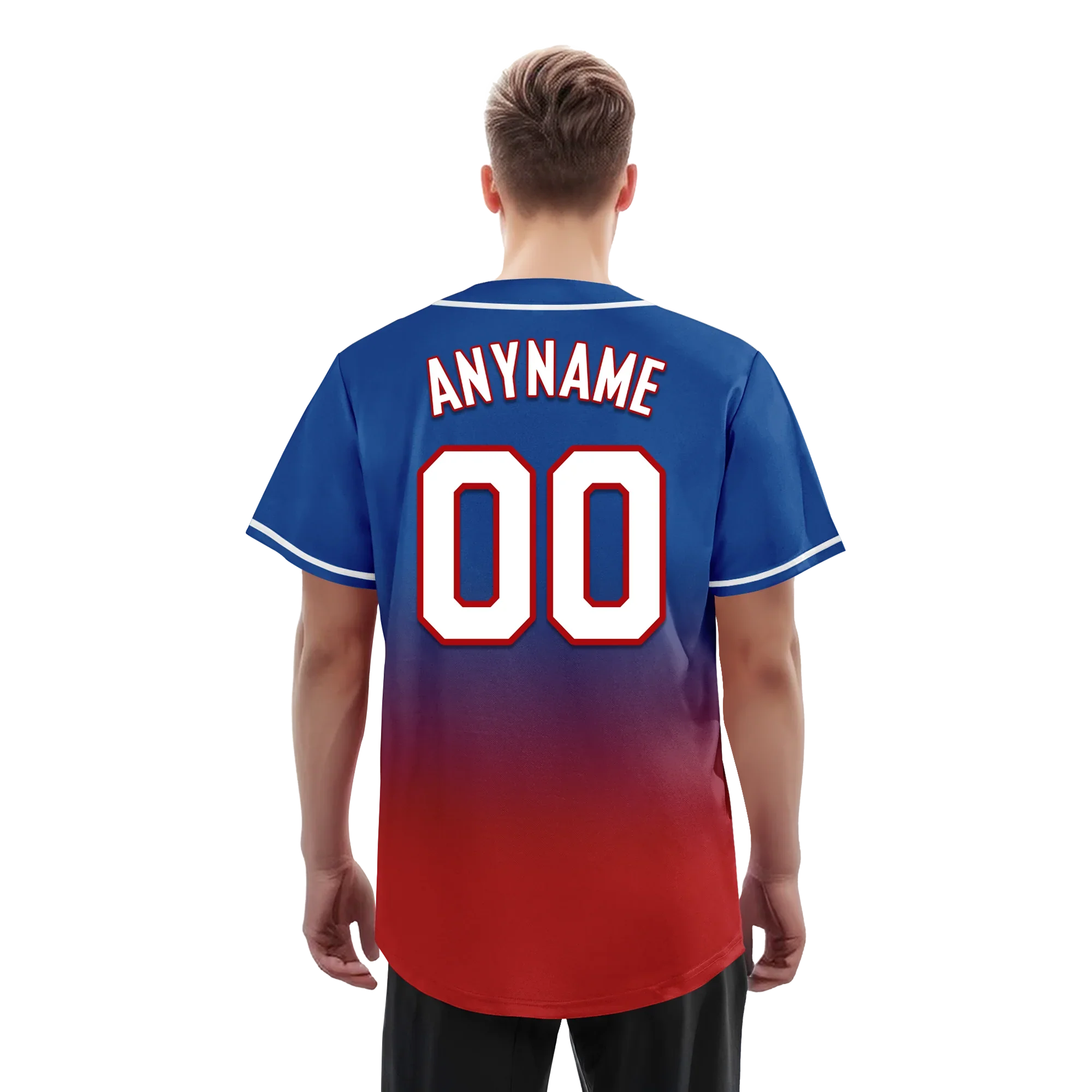Custom Blue Red Fade Fashion Personalized Authentic Baseball Jersey BSBJ01-D0a70bd - Coolcustomize