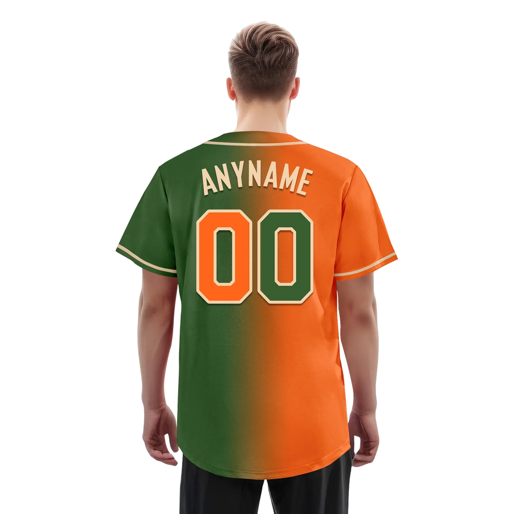 Custom Orange Green Gradient Fashion Personalized Authentic Baseball Jersey BSBJ01-D0a708d - Coolcustomize