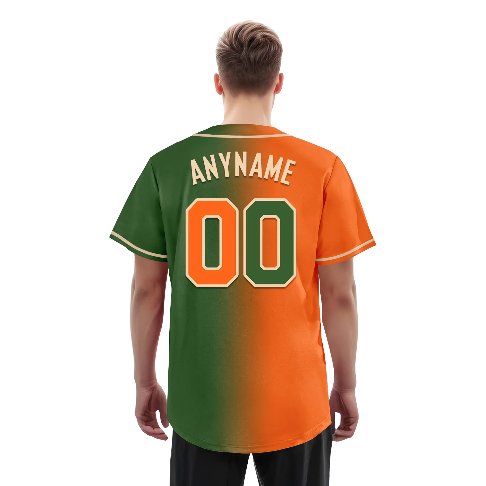Custom Orange Green Gradient Fashion Personalized Authentic Baseball Jersey BSBJ01-D0a708d - Coolcustomize