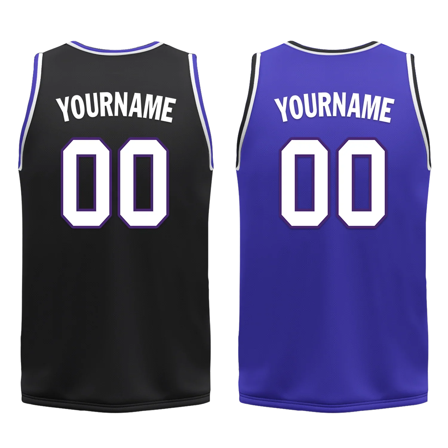 Custom Black Blue Classic Style Reversible Basketball Uniform Personalized COOLMAX BBJR-D017036 - Coolcustomize