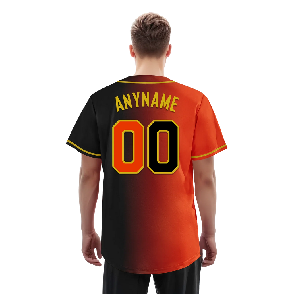 Custom Orange Black Gradient Fashion Personalized Authentic Baseball Jersey BSBJ01-D0a7aa8 - Coolcustomize