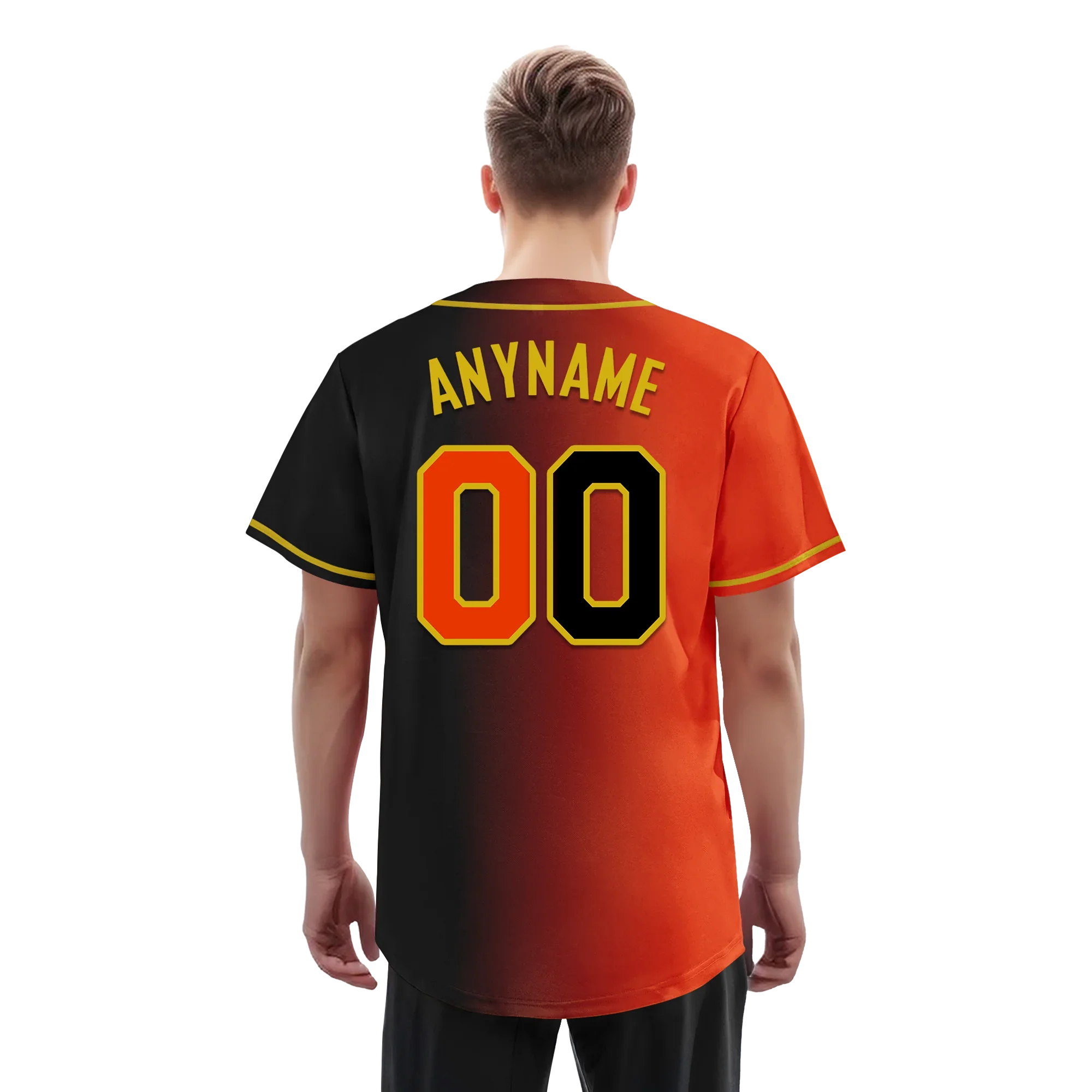 Custom Orange Black Gradient Fashion Personalized Authentic Baseball Jersey BSBJ01-D0a7aa8 - Coolcustomize