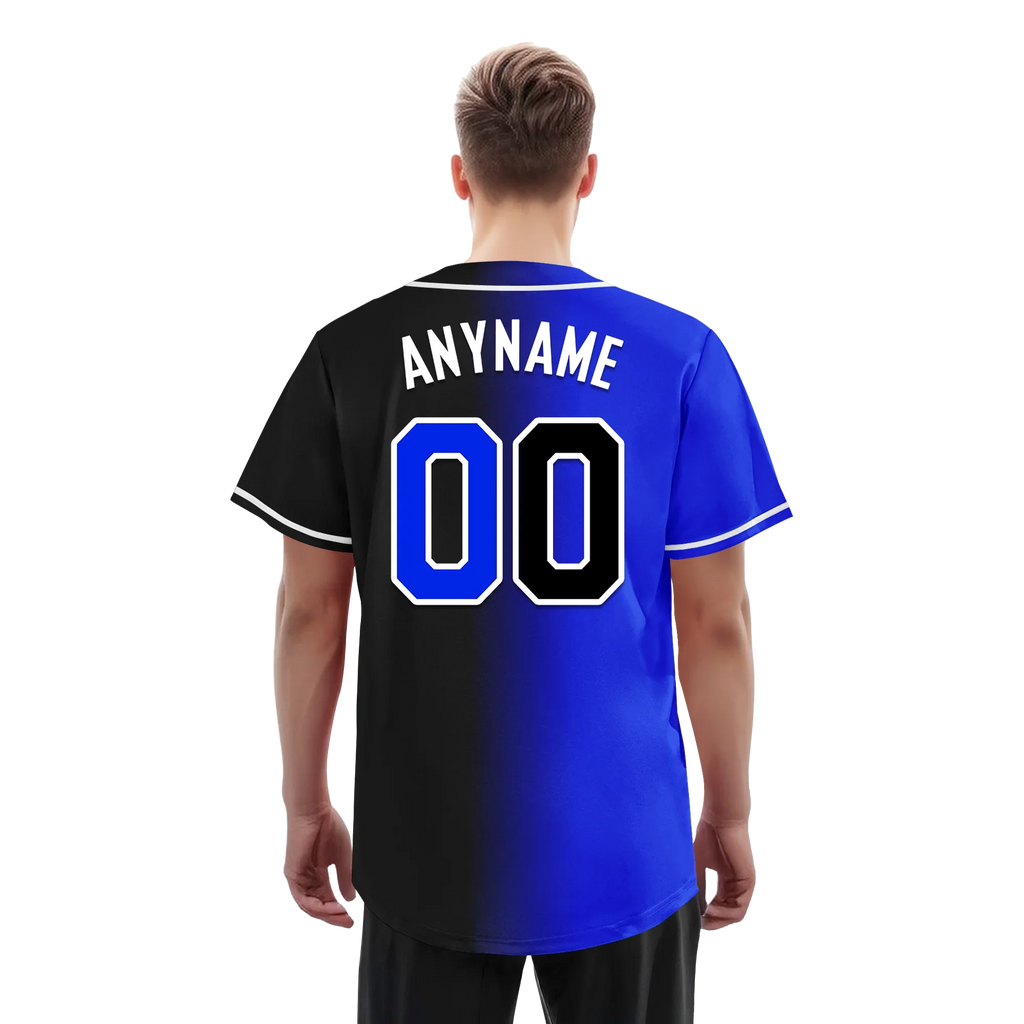 Custom Blue Black Gradient Fashion Personalized Authentic Baseball Jersey BSBJ01-D0a709e - Coolcustomize