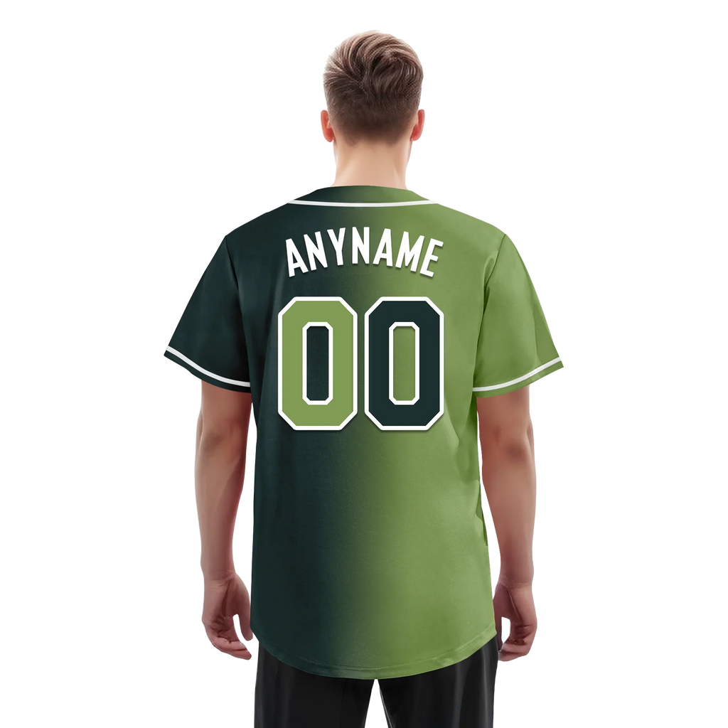 Custom Green Gradient Fashion Personalized Authentic Baseball Jersey BSBJ01-D0a708c - Coolcustomize
