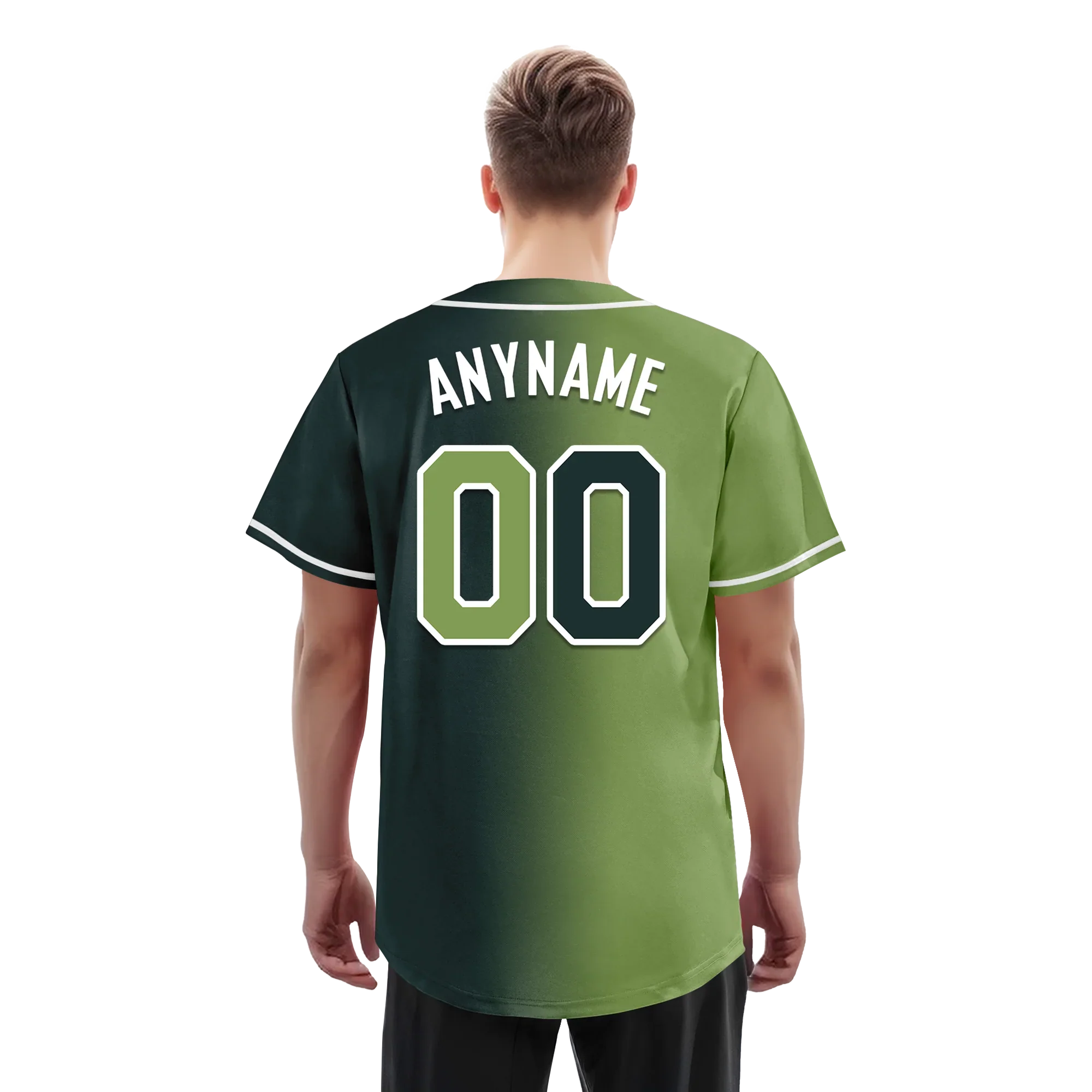 Custom Green Gradient Fashion Personalized Authentic Baseball Jersey BSBJ01-D0a708c - Coolcustomize
