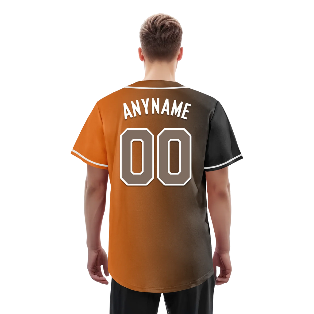 Custom Grey Orange Gradient Fashion Personalized Authentic Baseball Jersey BSBJ01-D0a7097 - Coolcustomize