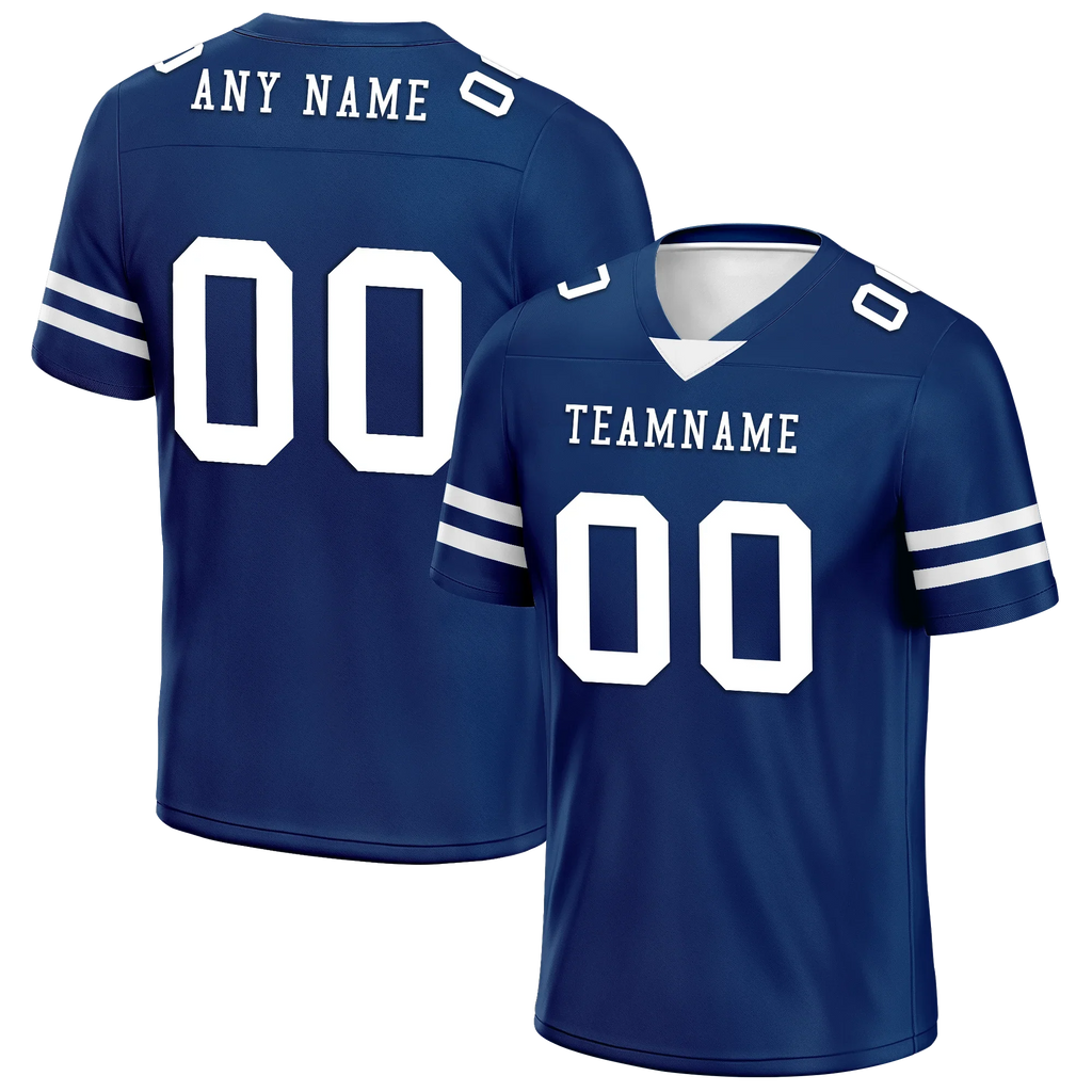Custom Blue Classic Style Personalized Authentic Football Jersey FBJ02-bd0a70bf - Coolcustomize