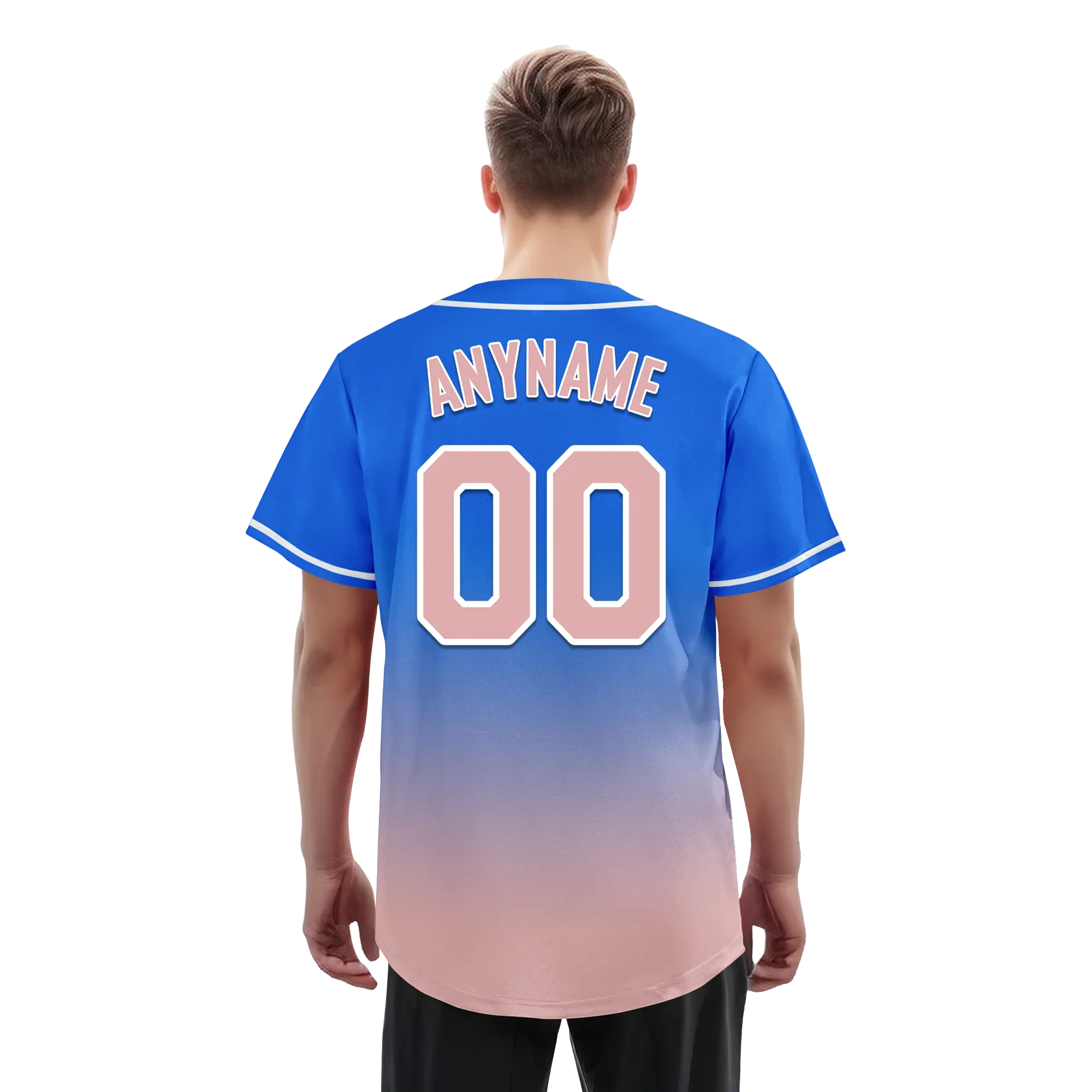 Custom Blue Pink Fade Fashion Personalized Authentic Baseball Jersey BSBJ01-D0a70e0 - Coolcustomize