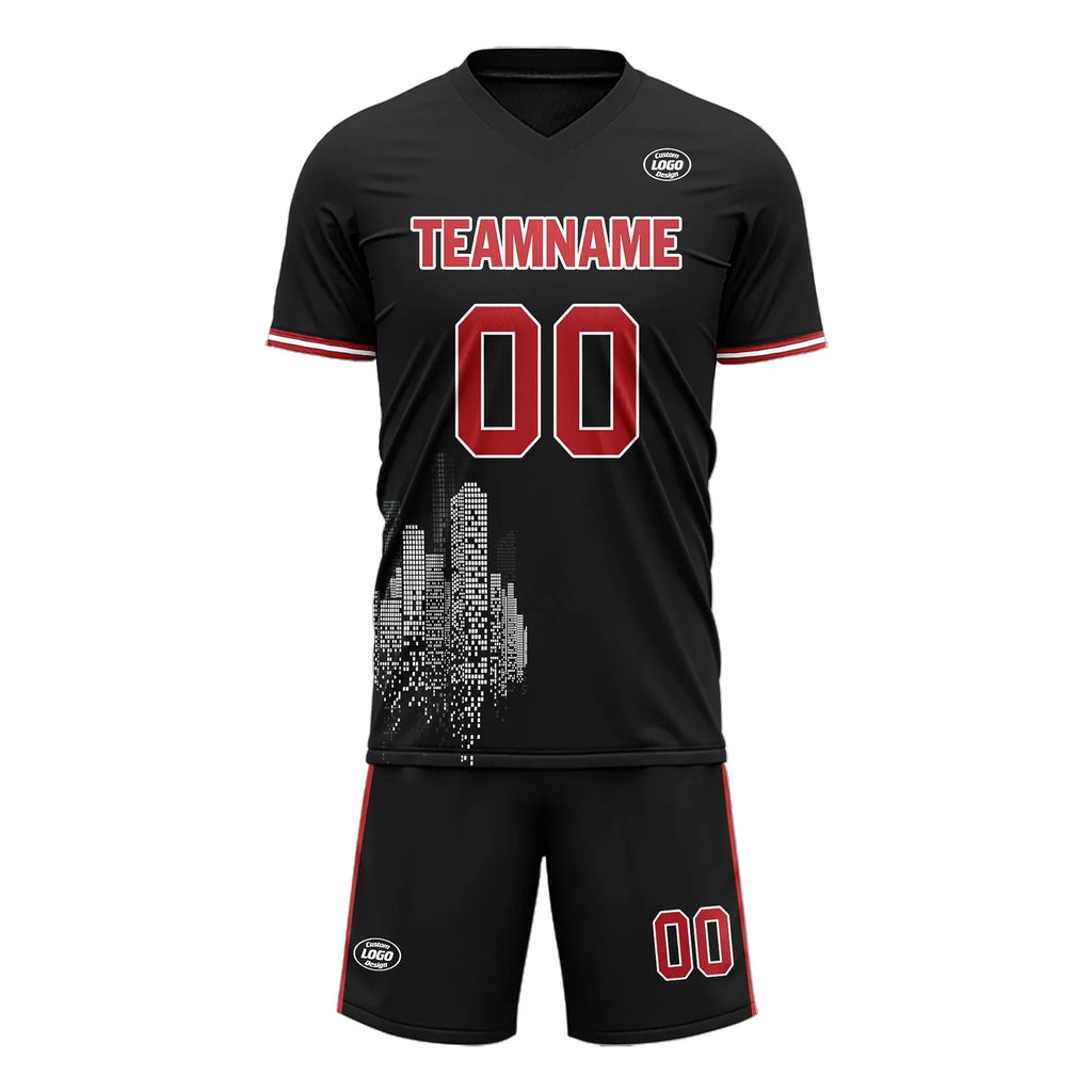 Custom Black Soccer Sets Jersey Personalized SCJ101-D28025 - Coolcustomize
