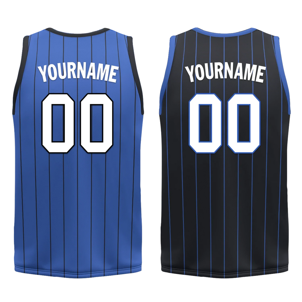 Custom Blue Black Classic Style Reversible Basketball Uniform Personalized COOLMAX BBJR-D017055 - Coolcustomize