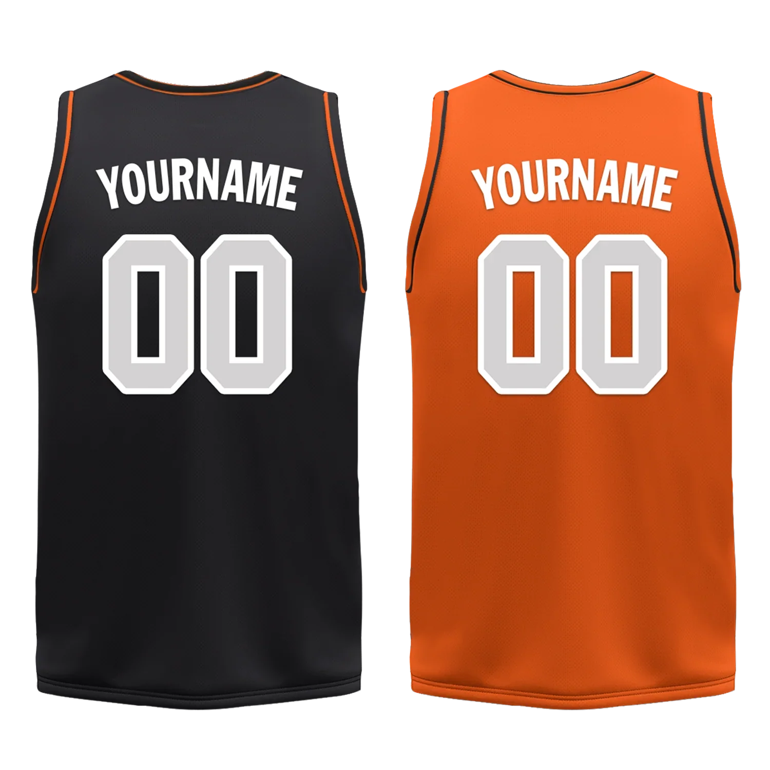 Custom Black Orange Classic Style Reversible Basketball Uniform Personalized COOLMAX BBJR-D017019 - Coolcustomize
