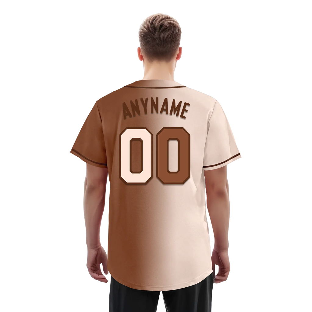 Custom Beige Brown Gradient Fashion Personalized Authentic Baseball Jersey BSBJ01-D0a708e - Coolcustomize